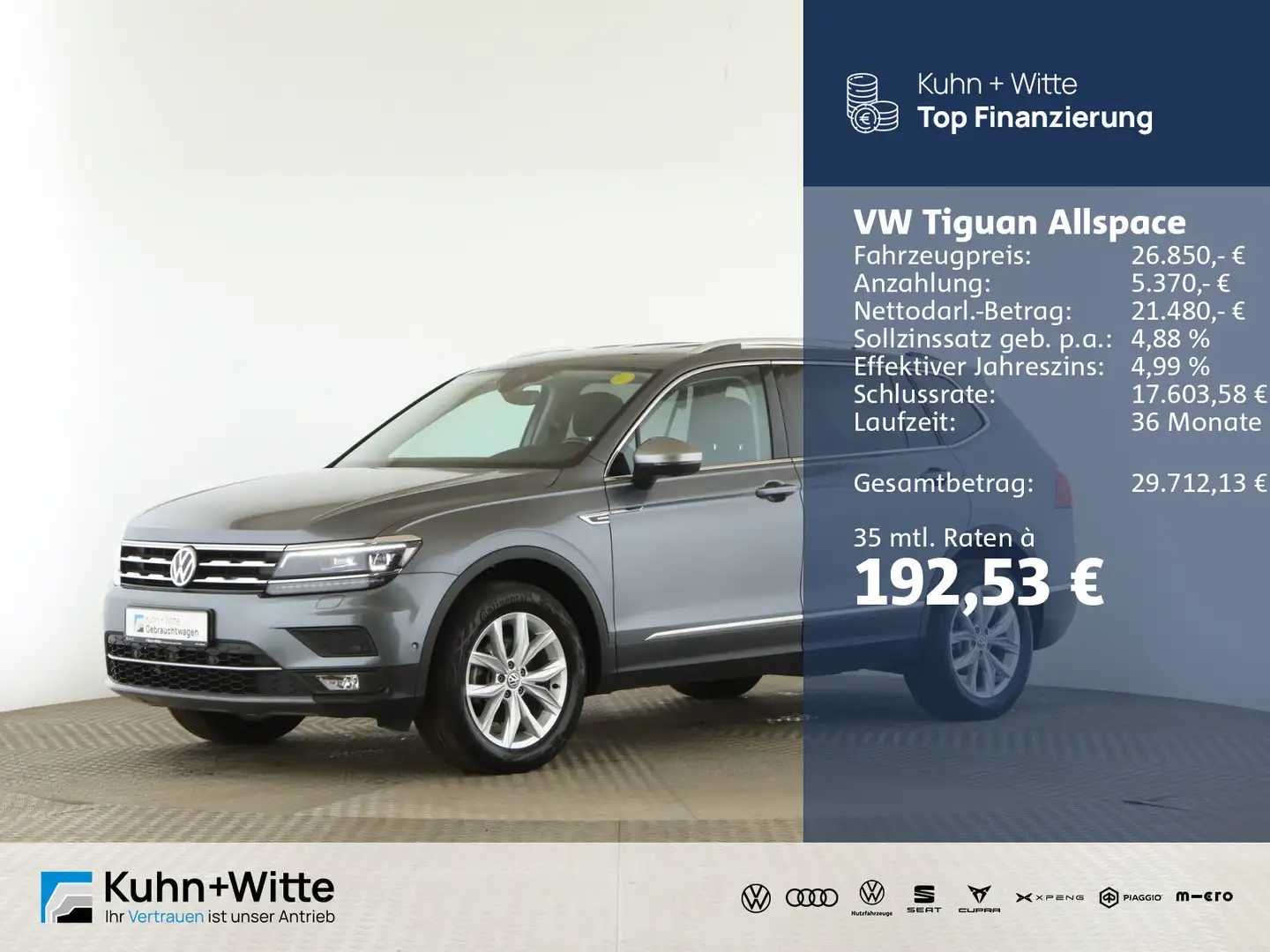 Volkswagen Tiguan Allspace 2.0 TDI Highline 4M *AHK*LED*ACC Grau - 1
