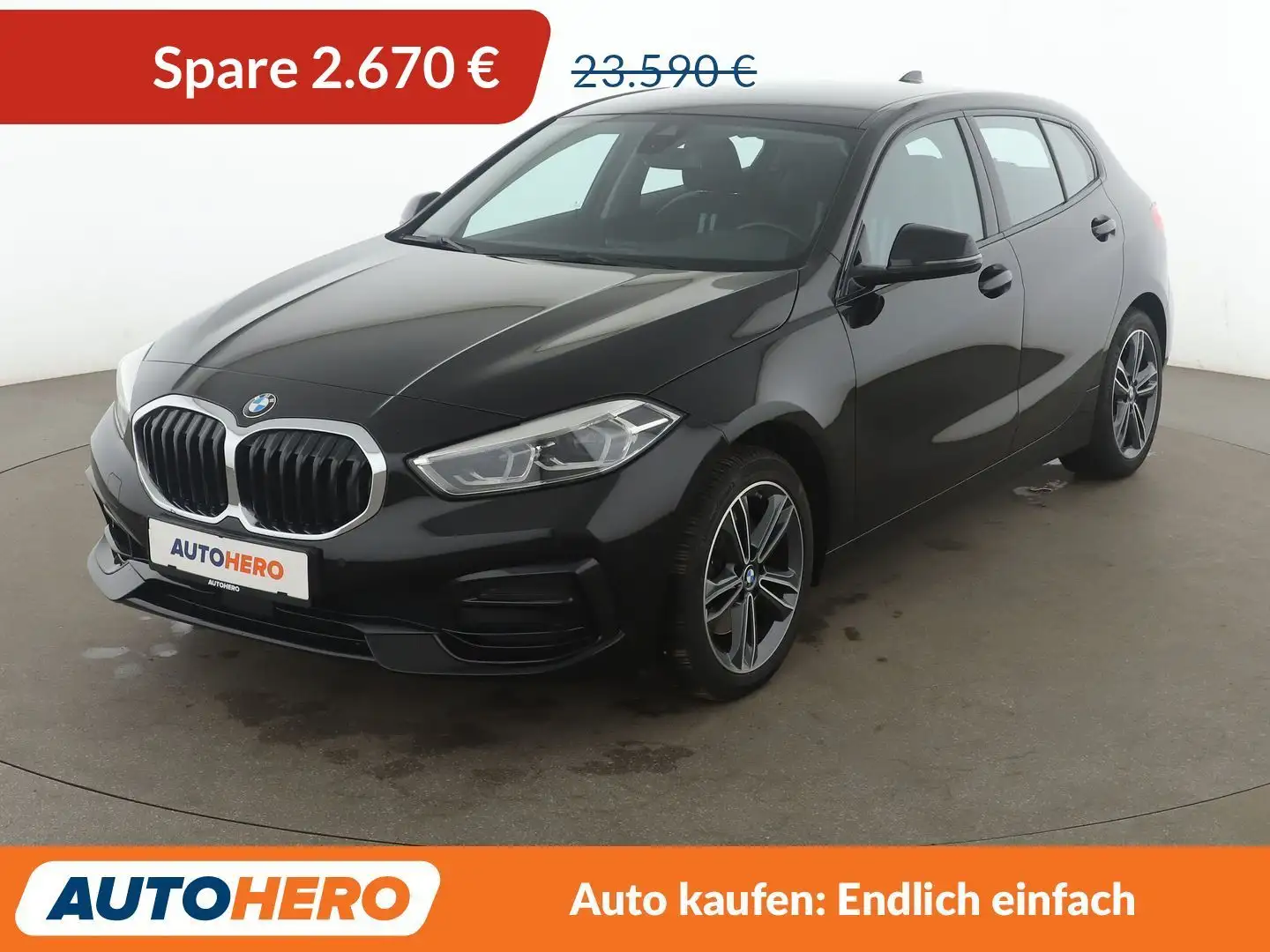 BMW 118 118i Sport Line Aut.*NAVI*LED*TEMPO*PDC*SHZ* Schwarz - 1