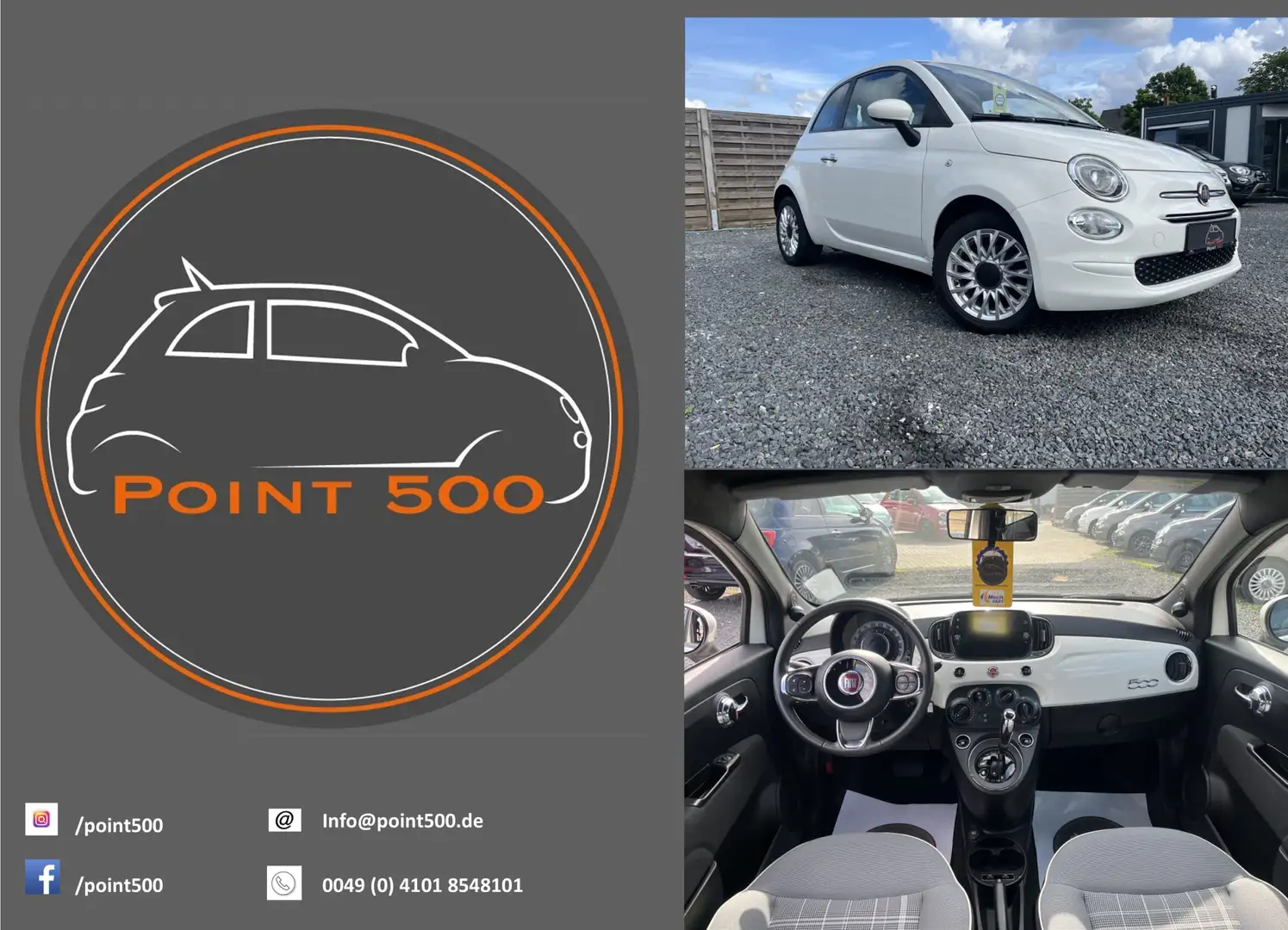 Fiat 500C 1.HD 47TKM AC-AUTO RIESENAUSWAHL AN FIAT500 Weiß - 1