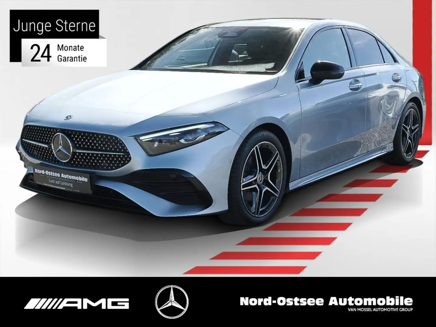 Mercedes-Benz A 200 LIMO AMG KAMERA PANO SHZ KEYLESS NIGHT Argent - 1