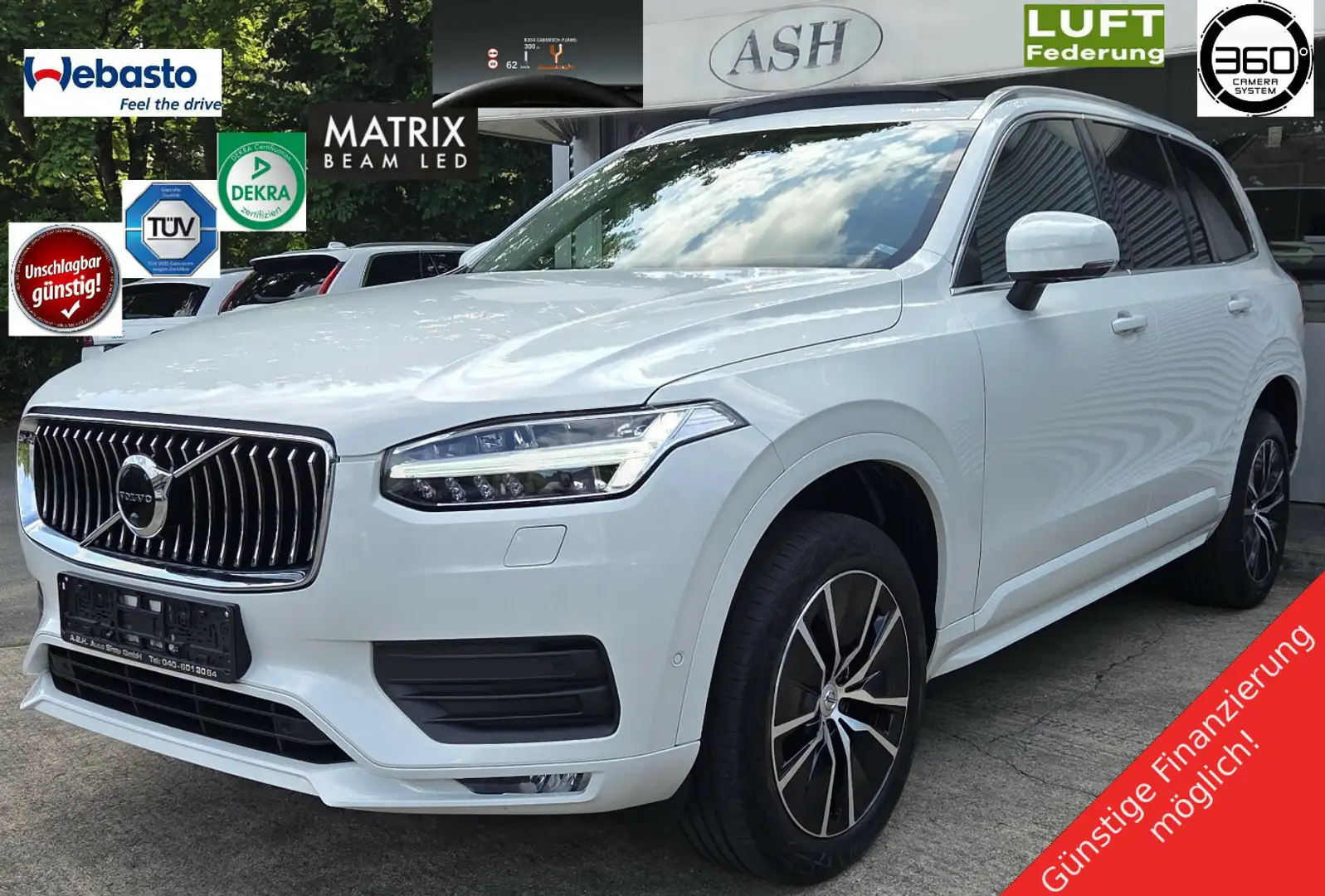 Volvo XC90 B5 Four-C.Stdhz.PanSD.Beam.360°.Pilot.KeyGo Blanc - 1