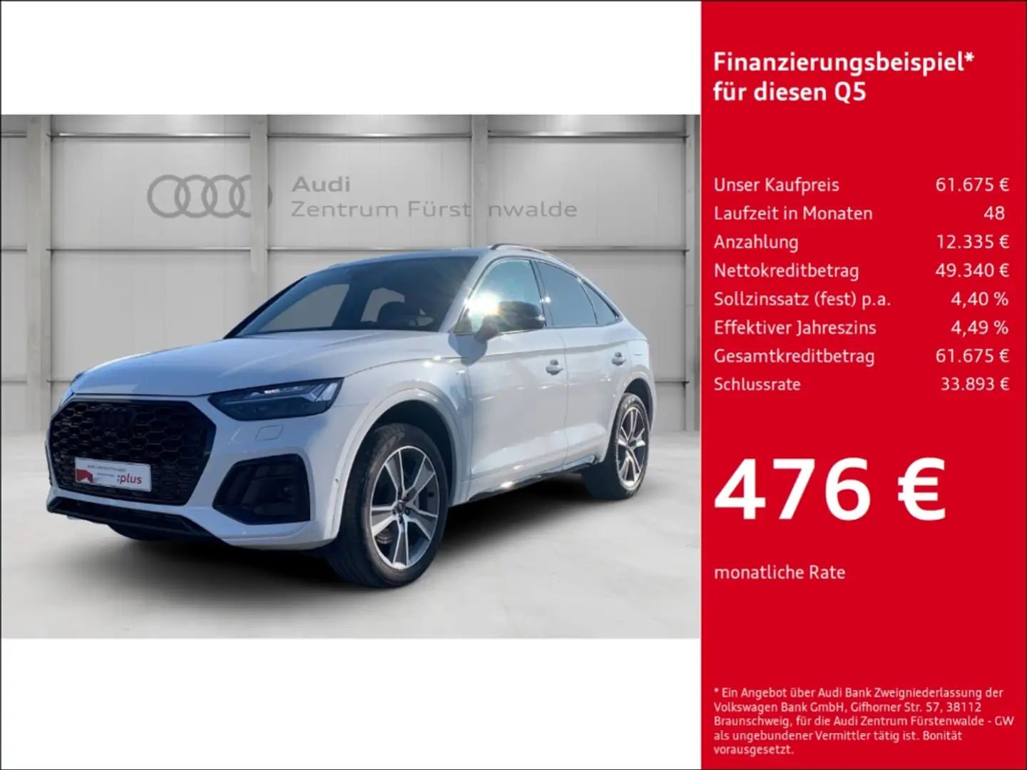 Audi Q5 S tronic Sportback 55 TFSI e S-tronic quattro S li Weiß - 1