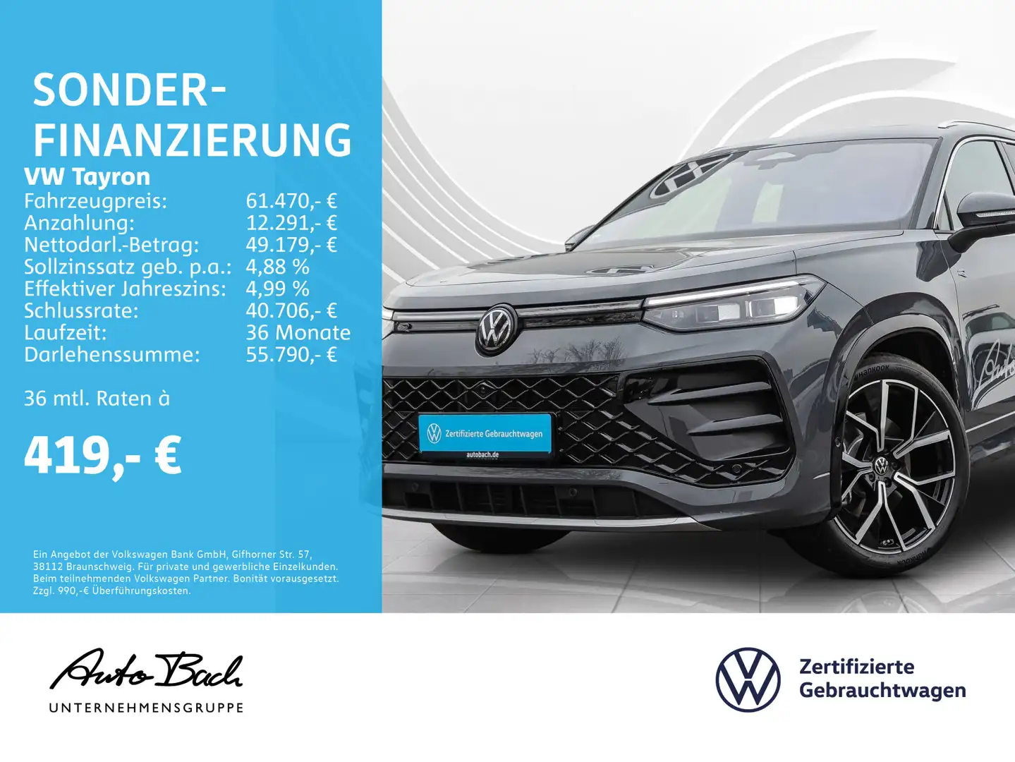 Volkswagen Tayron 2.0 TDI "R-Line" 4M DSG Navi LED Standhzg Grau - 1