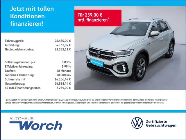 Volkswagen T-Roc 1.0 TSI R Line Kamera+NAVI+APP+SHZ
