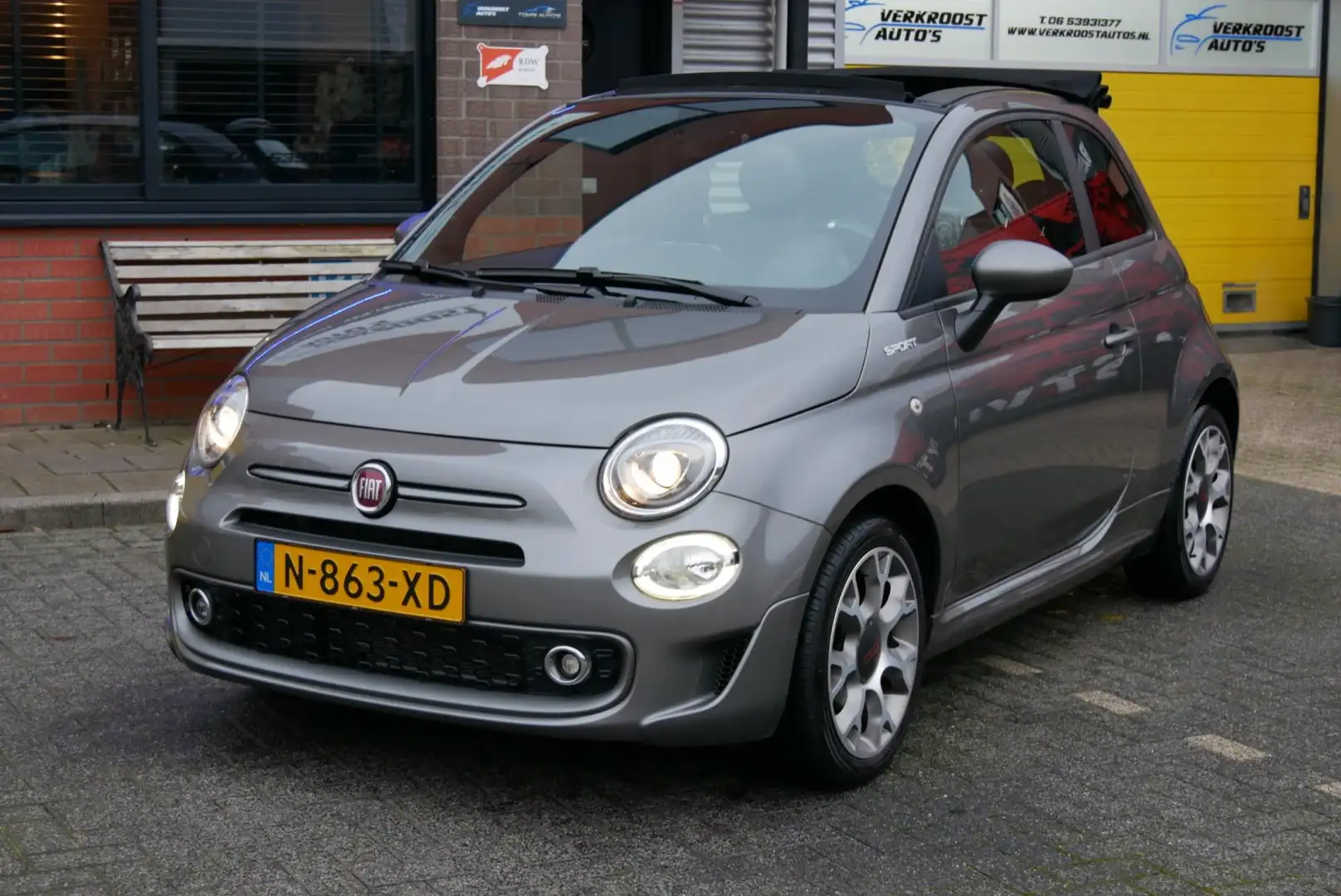 Fiat 500C 1.0 Hybrid Sport.cabrio.20.000km org ned geleverd Grau - 2