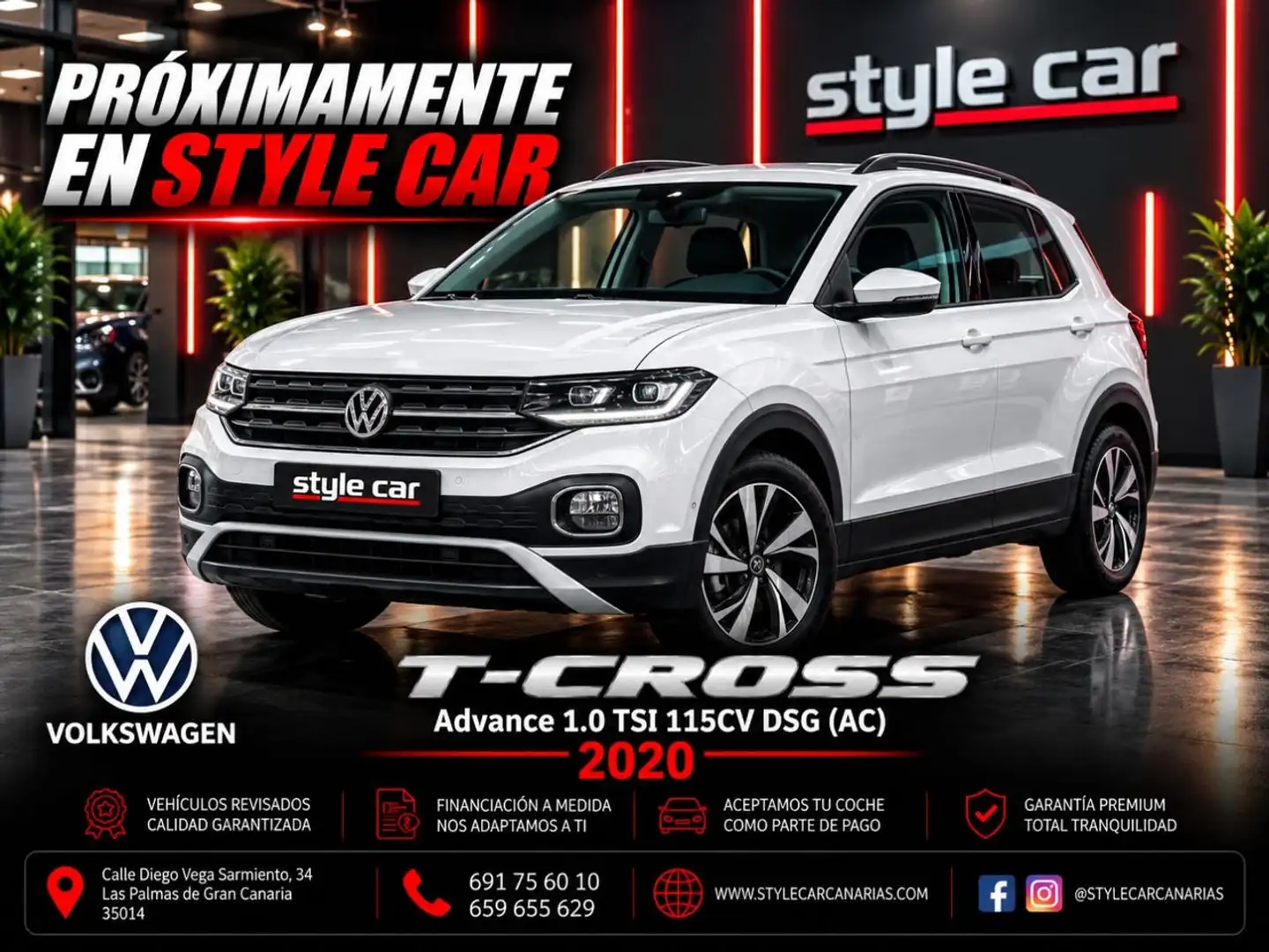 Volkswagen T-Cross 1.0 TSI Advance DSG7 85kW Blanco - 1