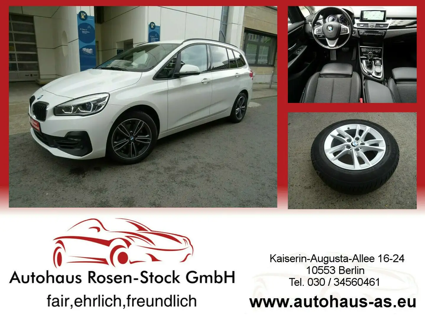 BMW 218 i SportLine Autom.,NavPlus,ACC,Driv.Ass Weiß - 1