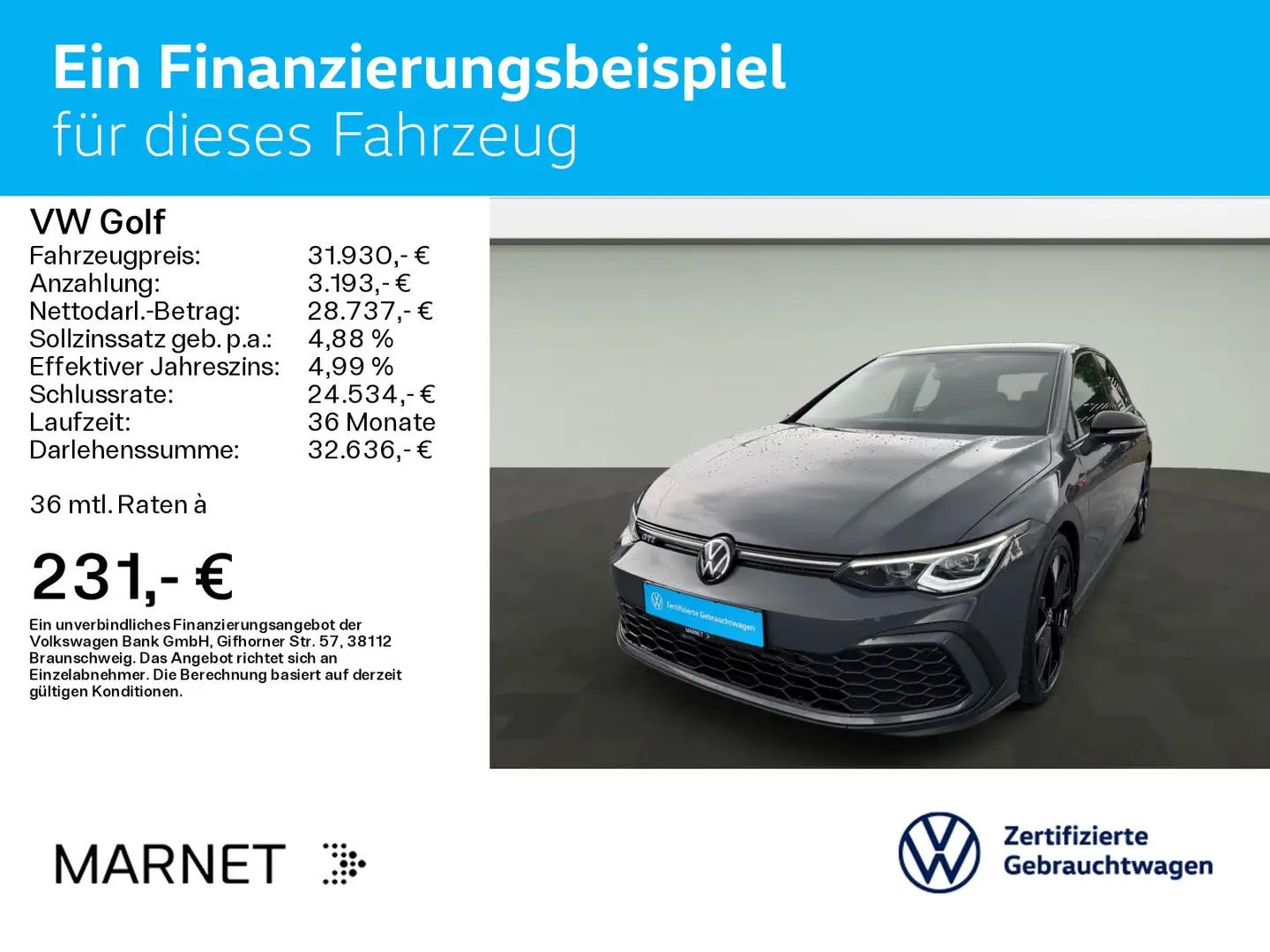 Volkswagen Golf VIII 2.0 TSI DSG GTI BLACK-STYLE*LED*NAVI*1 Grau - 2