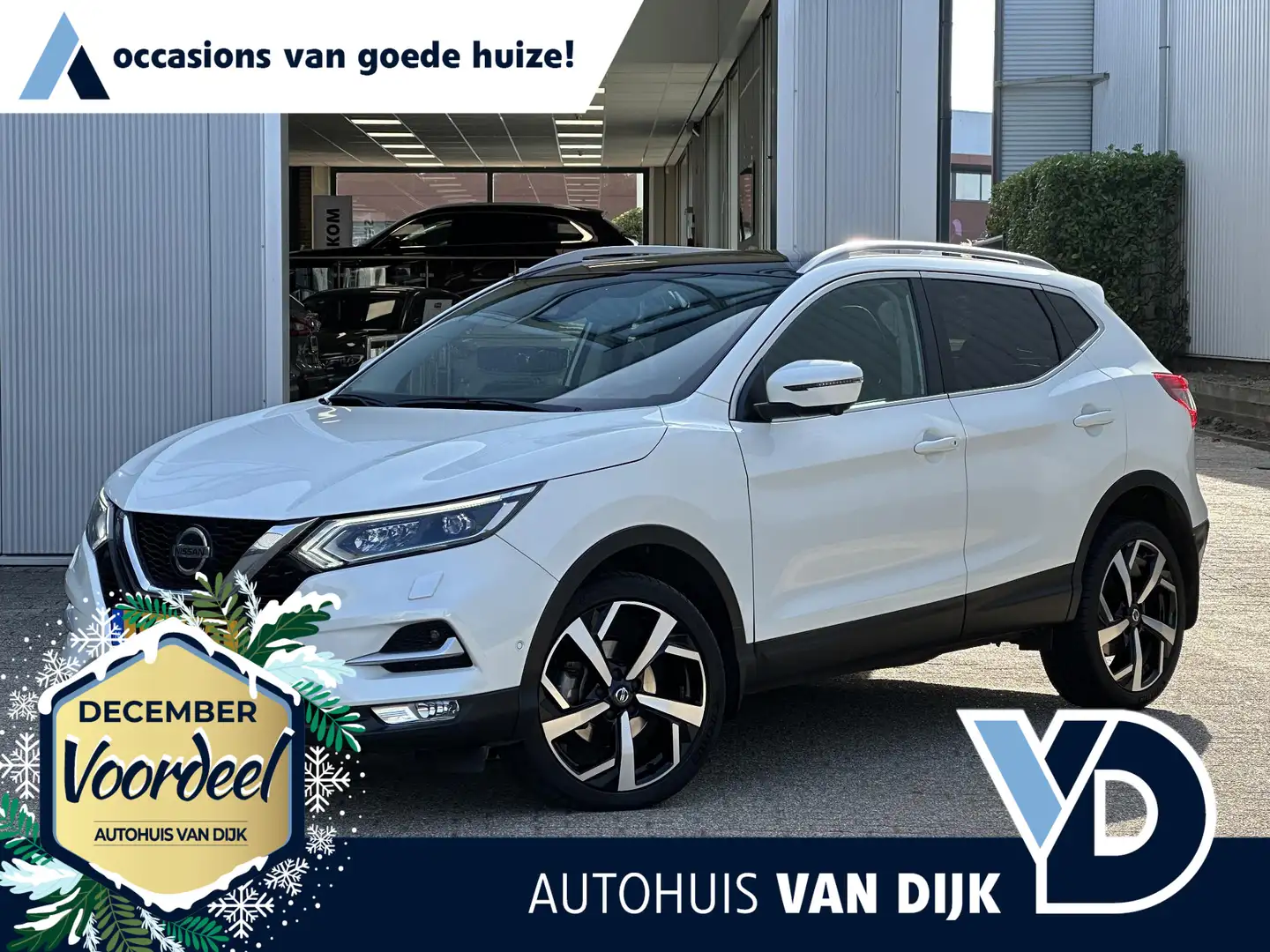 Nissan Qashqai 1.2 Tekna | Leder/Pano-dak/19-inch/Navi/Camera/Cru Blanco - 1