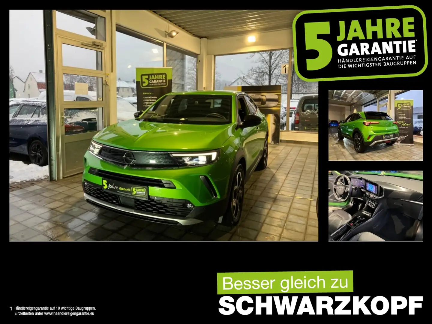 Opel Mokka-E Fin. ab 2,99% Navi,Rückfahrkamera,Sitzhei Grün - 1