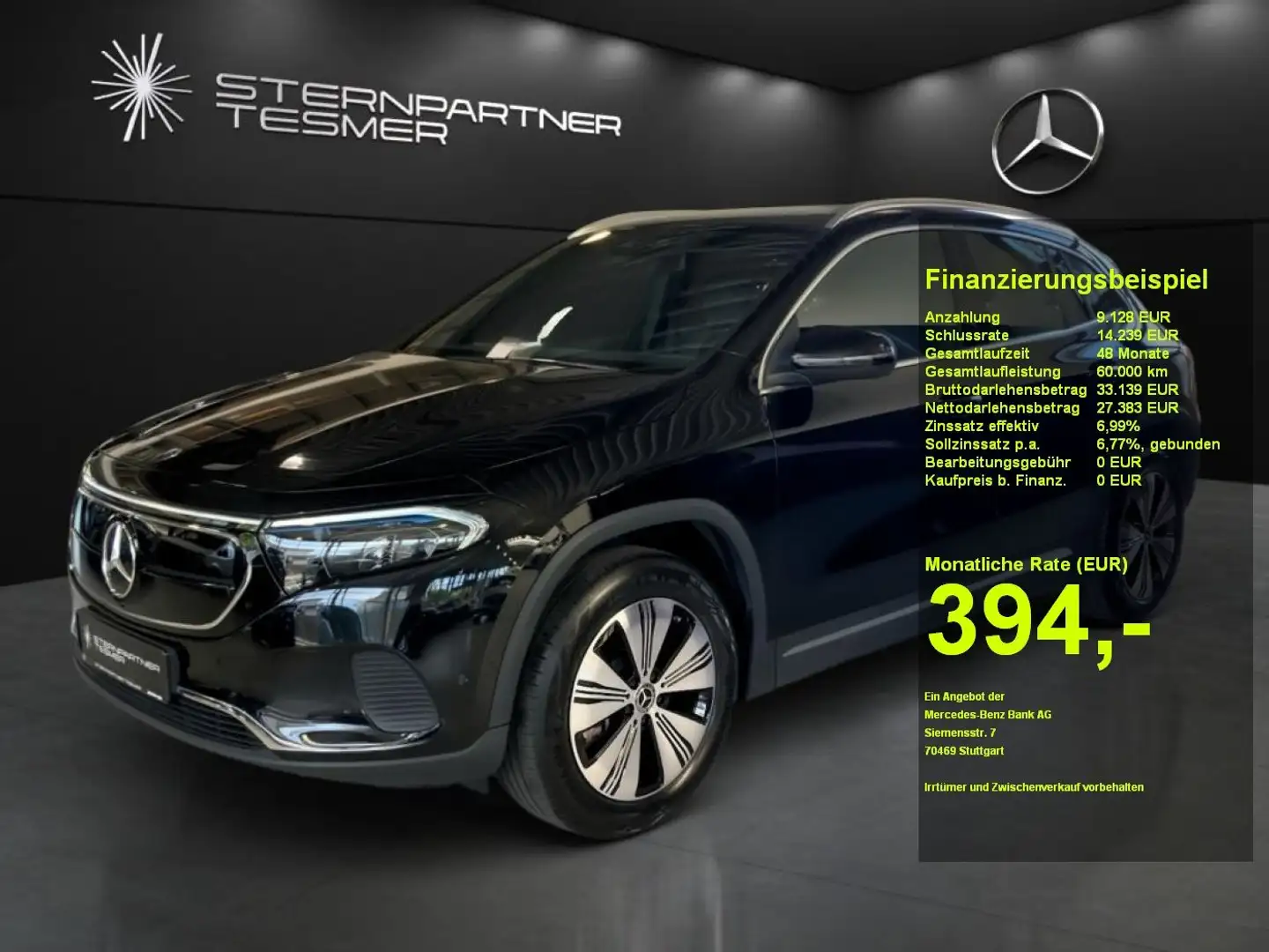 Mercedes-Benz EQA 350 4M +Progressive+MBUX+KAMERA+Ambiente+SHZ Schwarz - 1