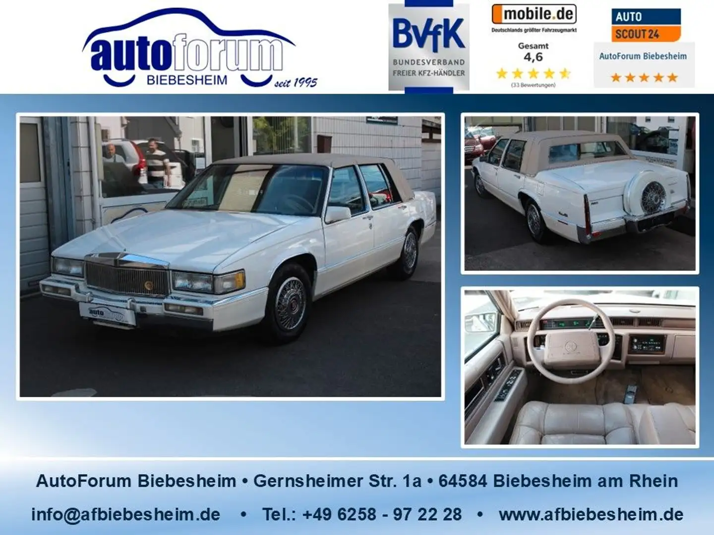 Cadillac Sedan deVille 4.5 V8 South Florida Edition Leder Weiß - 1