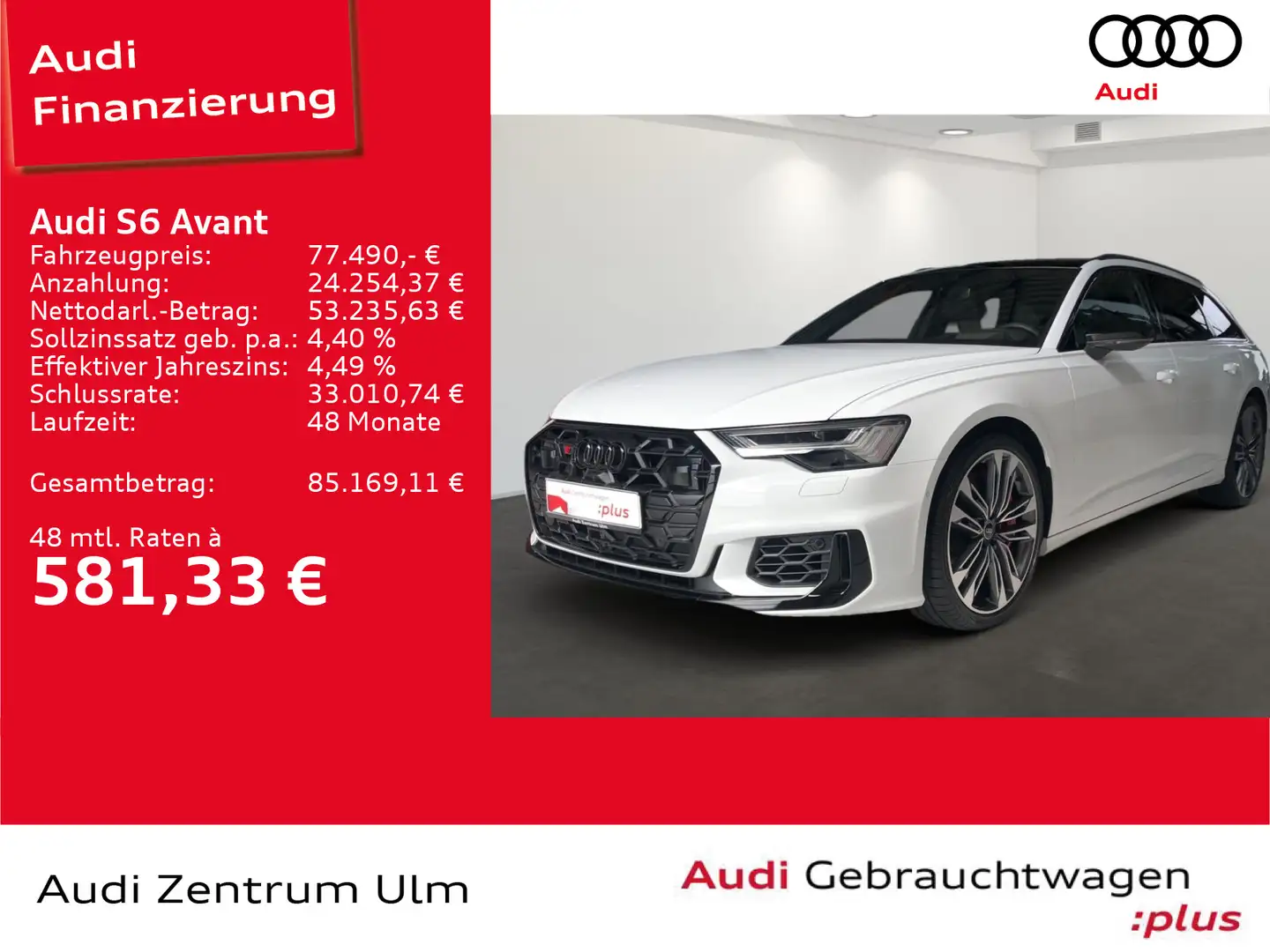 Audi S6 TDI qu 21 AHK B&O HuD LUFT PANO STANDH Weiß - 1