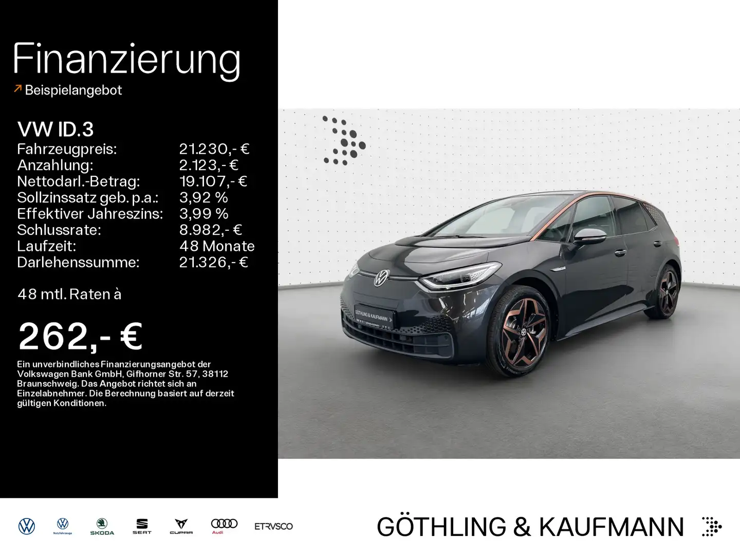 Volkswagen ID.3 Pro Performance 150kW*Pano*Matrix*Copper*AC Grau - 1