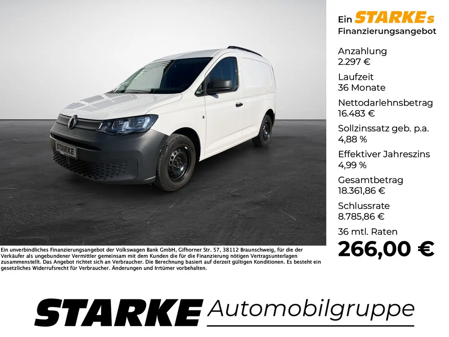 Volkswagen Caddy Cargo 2.0 TDI Weiß - 1
