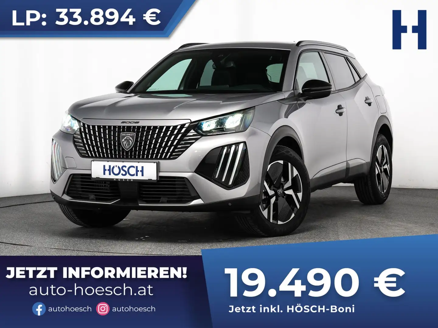Peugeot 2008 Hybrid 136 Aut. Allure LED CARPLAY MEGAPREIS Grau - 1