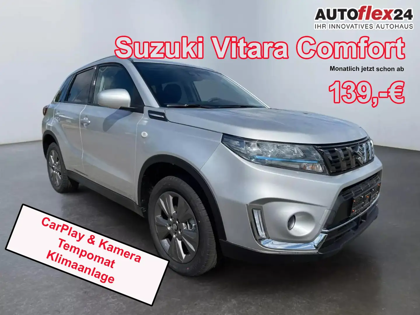 Suzuki Vitara Comfort 1.4 BJET Hybrid 2WD Navi-MirrorLink Kli... Silber - 1