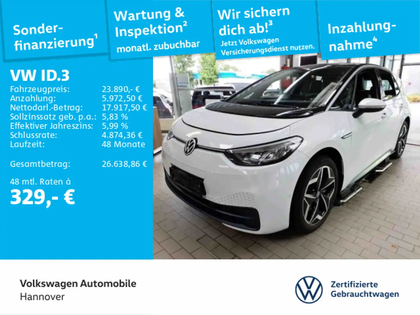 Volkswagen ID.3 Pro S Navi LED Kamera PDC SHZ Weiß - 1