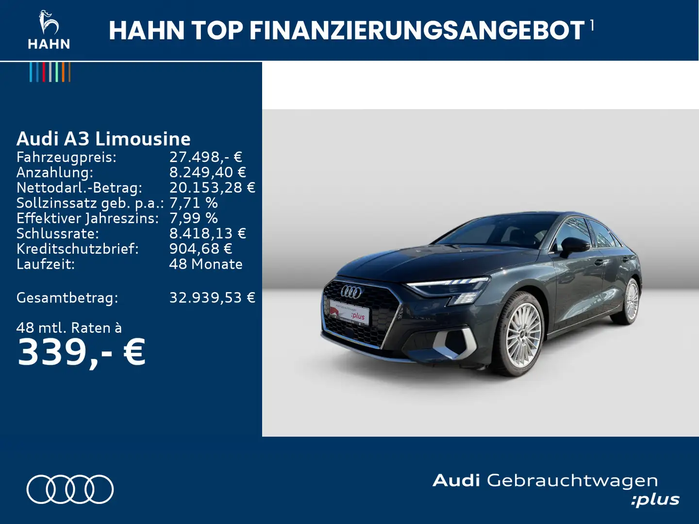 Audi A3 35 TFSI 6-Gang advanced Matrix Navi Gris - 2