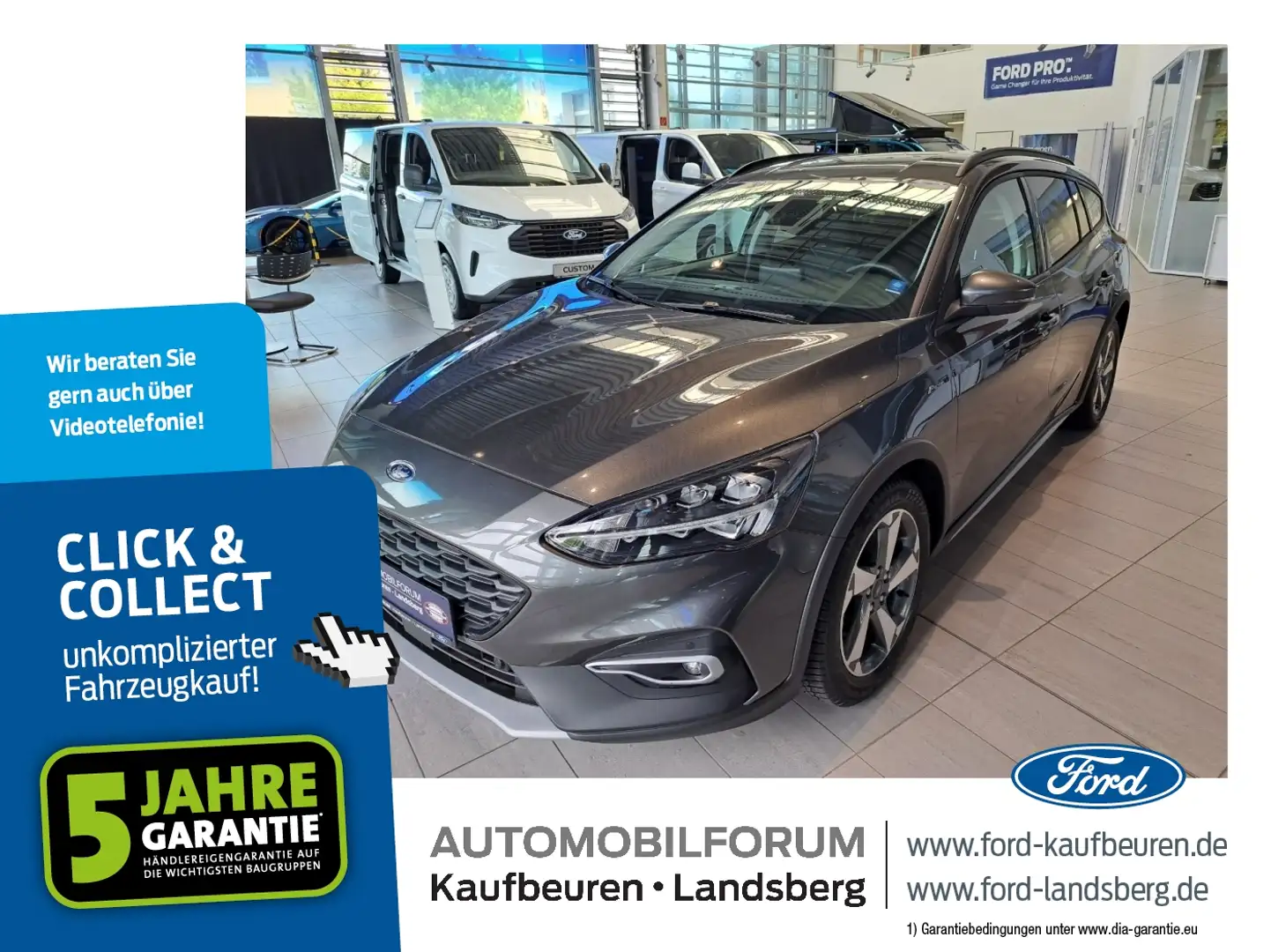 Ford Focus Turnier 1.0 EB Active LED Navi ACC RFK SHZ Gris - 1