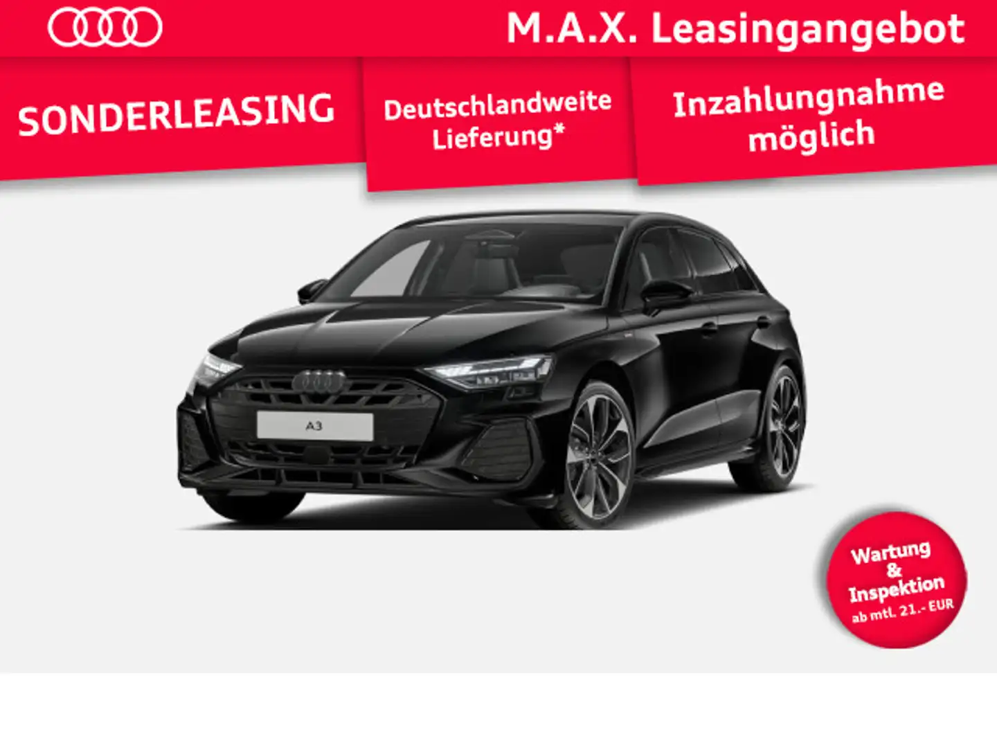 Audi A3 S line TFSI quattro 150 kW S tronic Schwarz - 1
