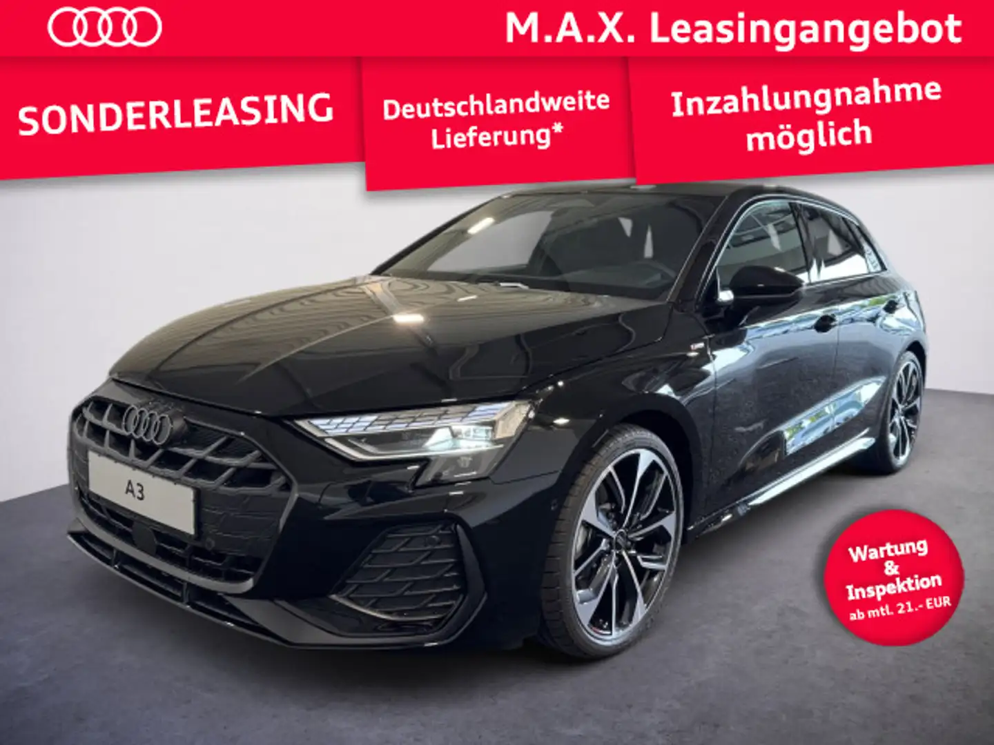 Audi A3 S line TFSI quattro 150 kW S tronic Schwarz - 1