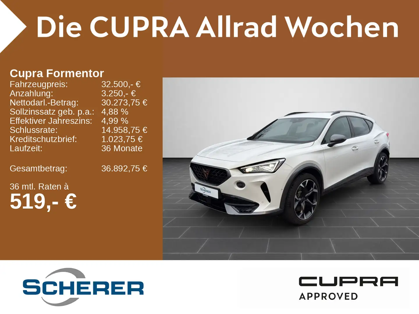 CUPRA Formentor VZ 2.0 TSI 4Drive NAVI KAMERA SHZ ACC Weiß - 1