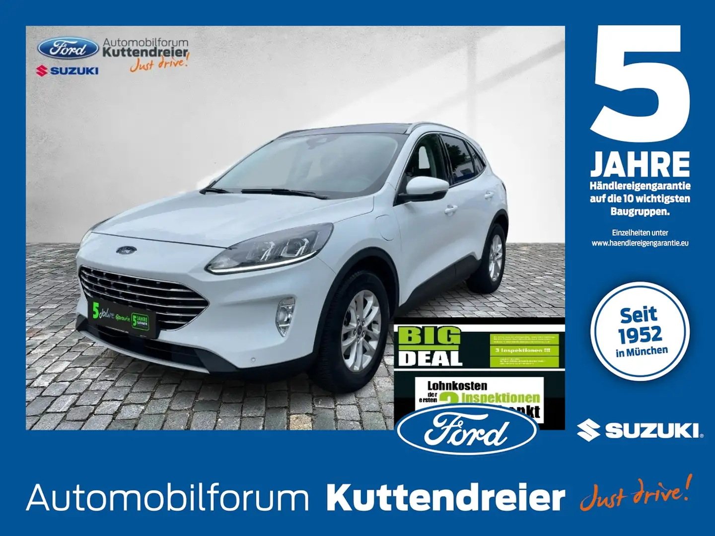 Ford Kuga 2.5 Duratec PHEV Titanium Navi+Pano+SD+SHZ Blanc - 1