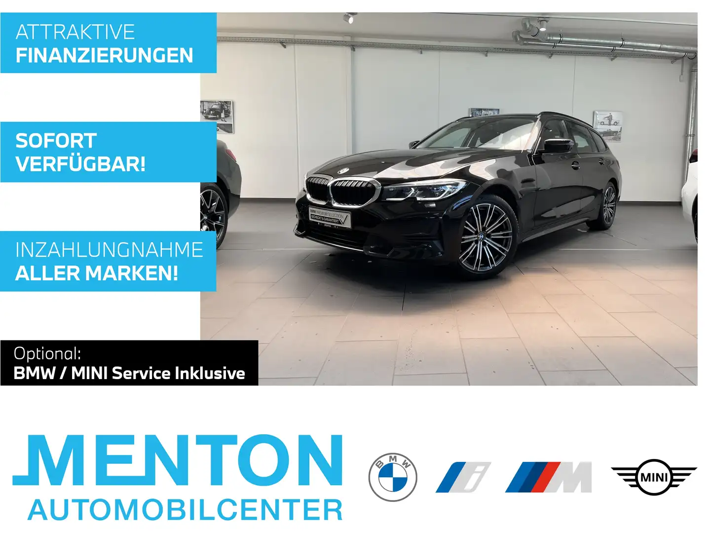 BMW 318 i Sport-Line/18" M-Alu/AHK/Laserlicht/PDC/Shz Schwarz - 1