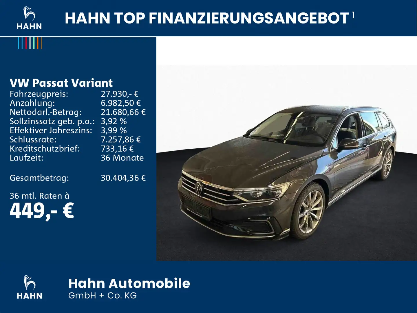 Volkswagen Passat Variant 1.4TSI Hybrid  DSG GTE Matrix AHK Grau - 2