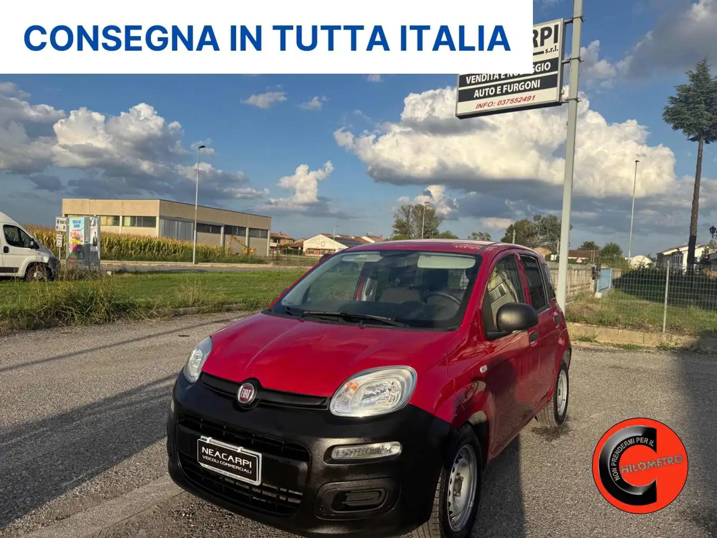 Fiat Panda 1.3 MJT  POP 2 POSTI VAN N1 AUTOCARRO-CLIMA- Rood - 1