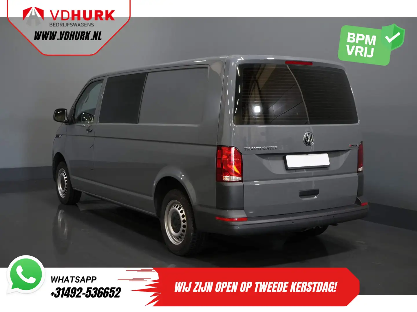 Volkswagen T6.1 Transporter 2.0 TDI 150 Pk DSG Aut. L2 BPM VRIJ! DC Dubbel Cab Gris - 2