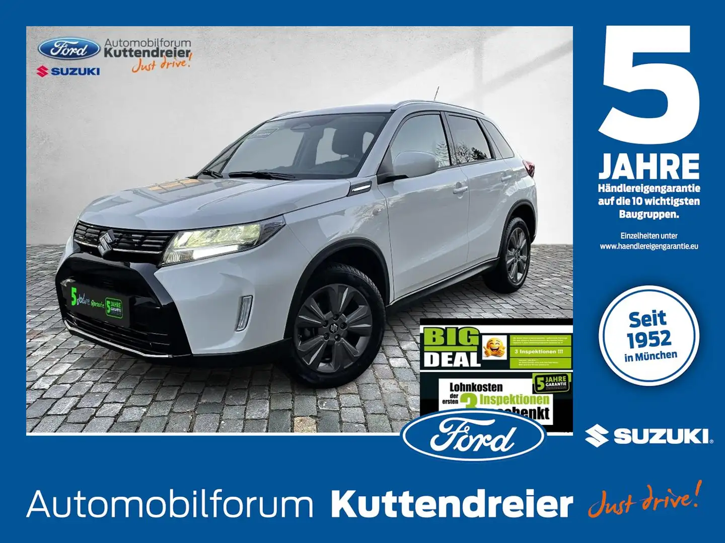 Suzuki Vitara 4x2 Comfort Navi Kamera LED PDC Sitzheiz. Weiß - 1