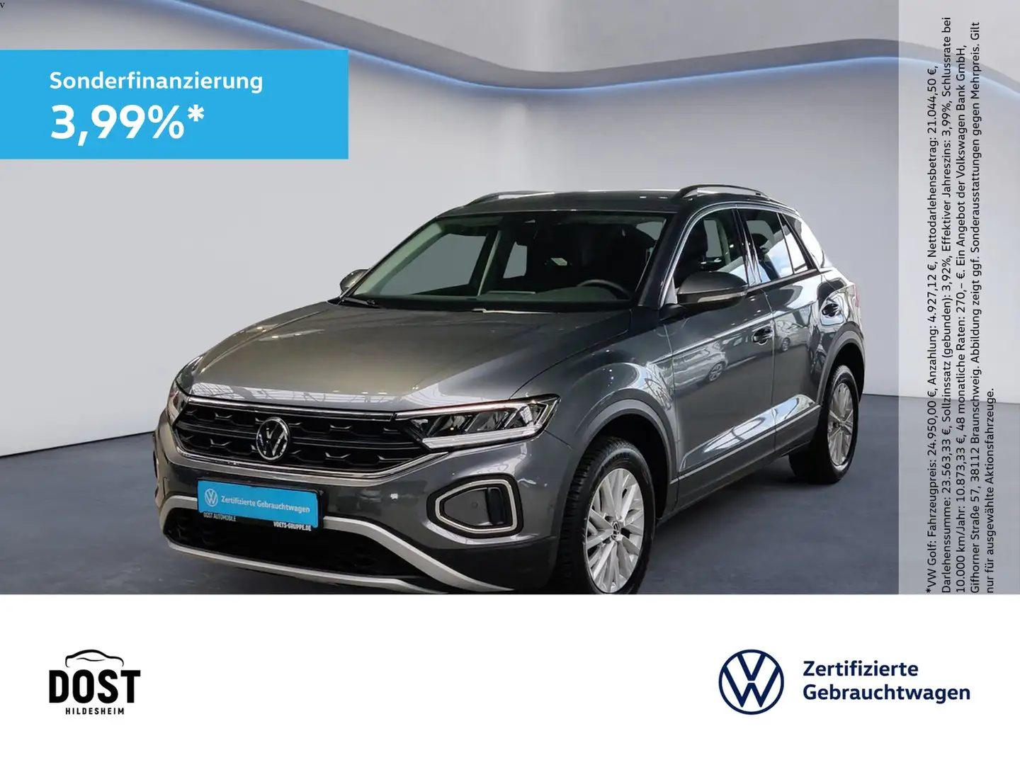 Volkswagen T-Roc 1.0 TSI Life LED+SHZ+DAB+NAVI Grau - 1