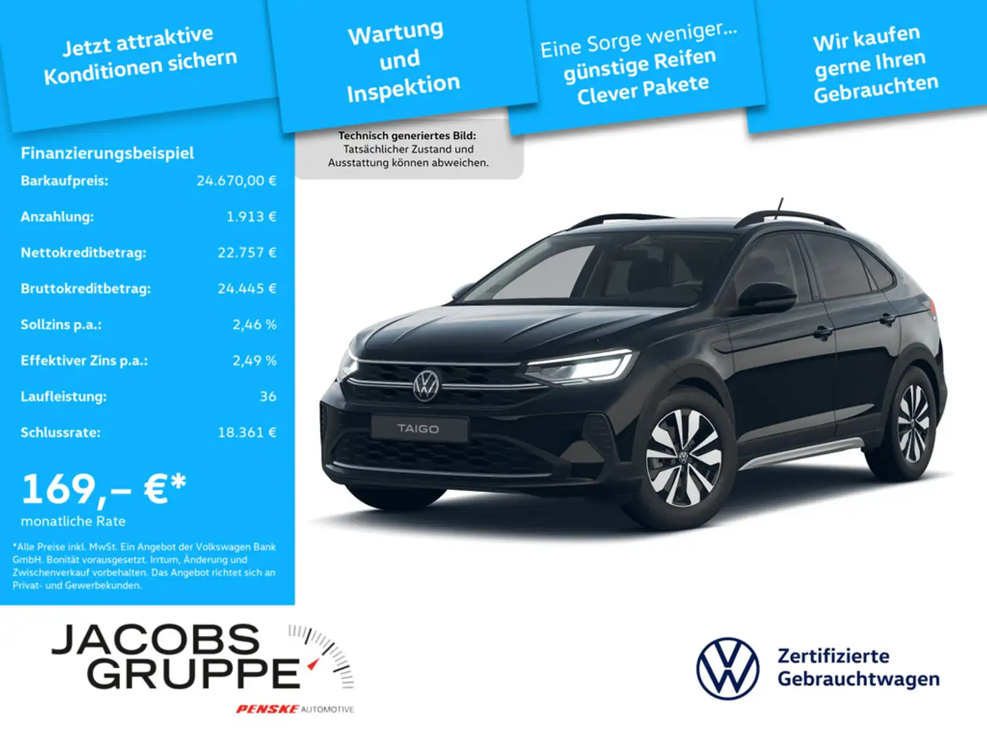 Volkswagen Taigo 1.0 TSI DSG Goal APP*CAM*ACC*Klima Schwarz - 1