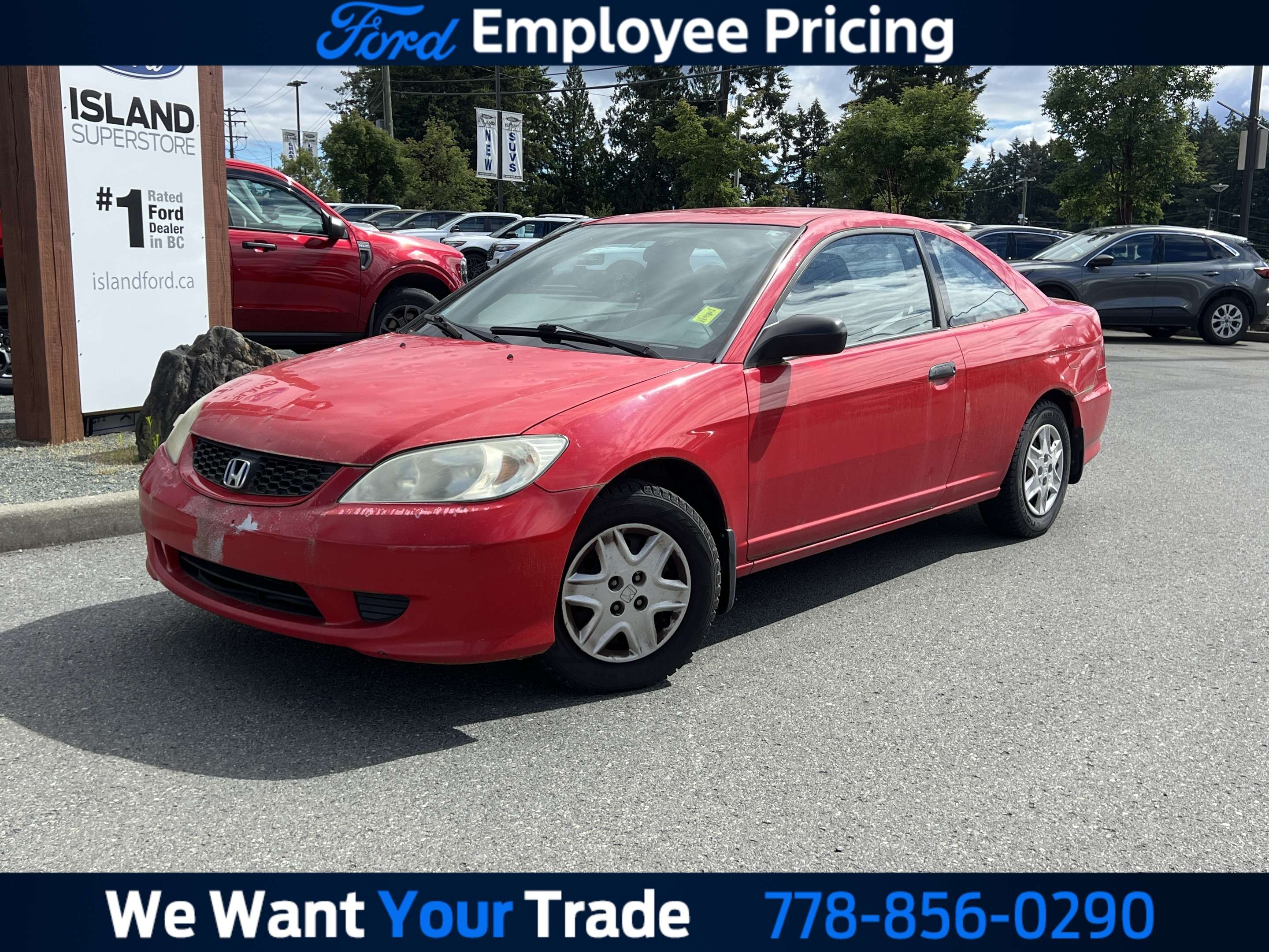 Red 2004 Honda Civic Coupe Coupe Automatic