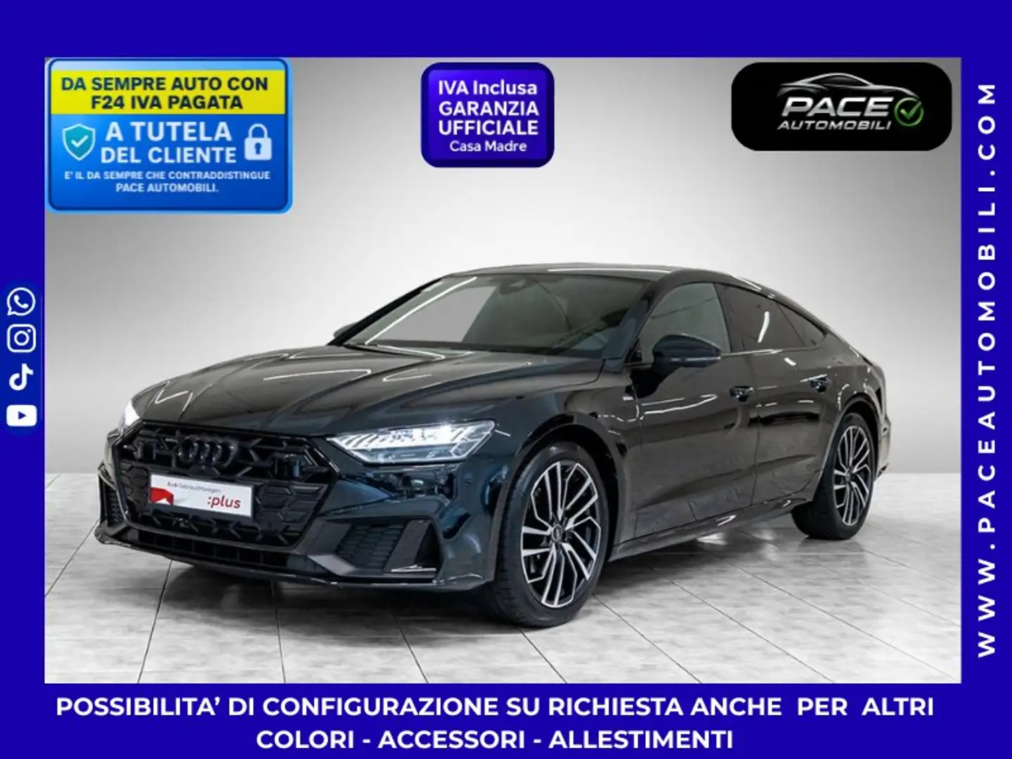 Audi A7 40D TETTO S LINE SLINE S-LINE PELLE 20" BLACK PACK Noir - 1