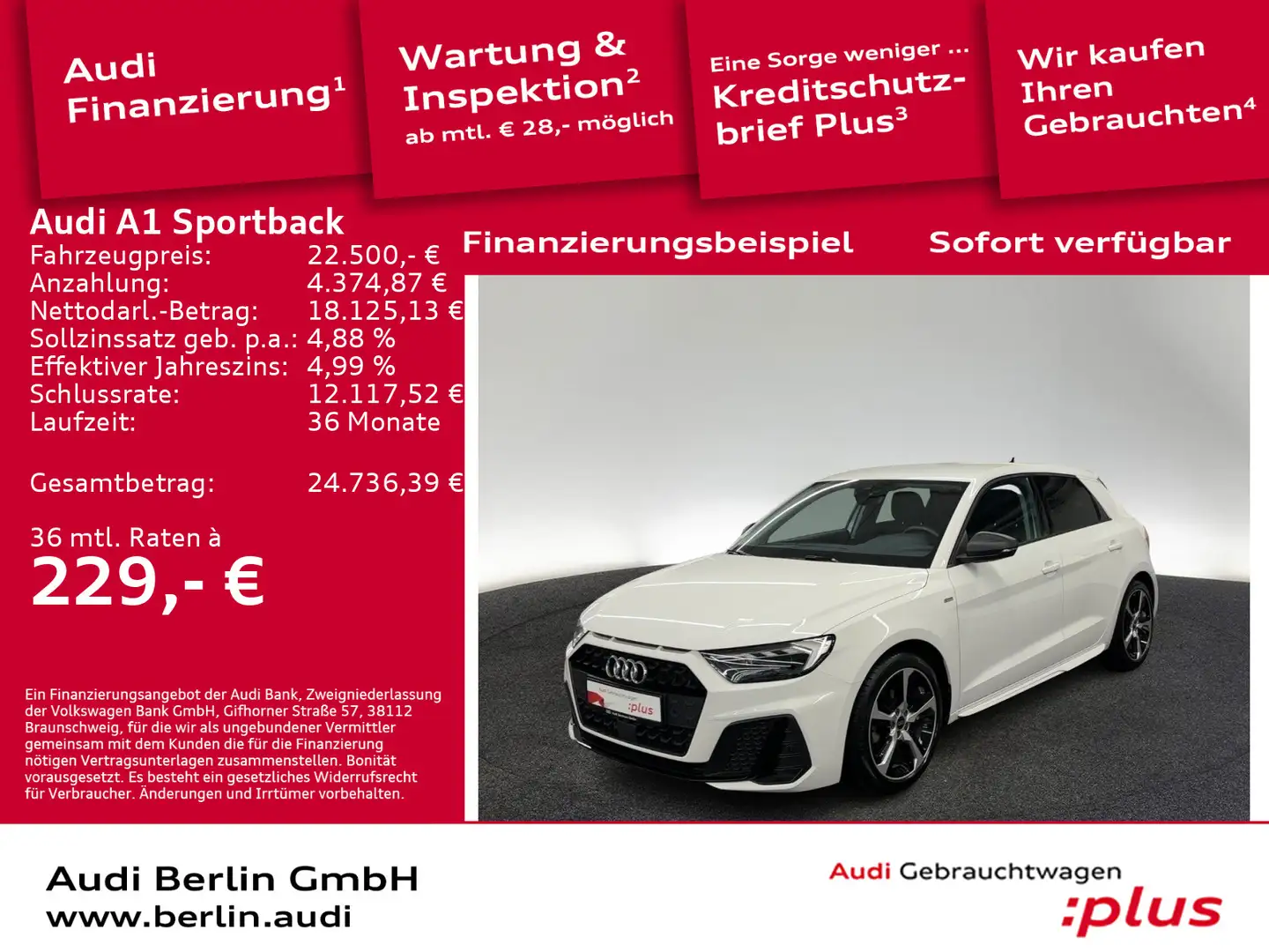 Audi A1 S line 30 TFSI 6-Gang RFK LED NAVI Weiß - 1