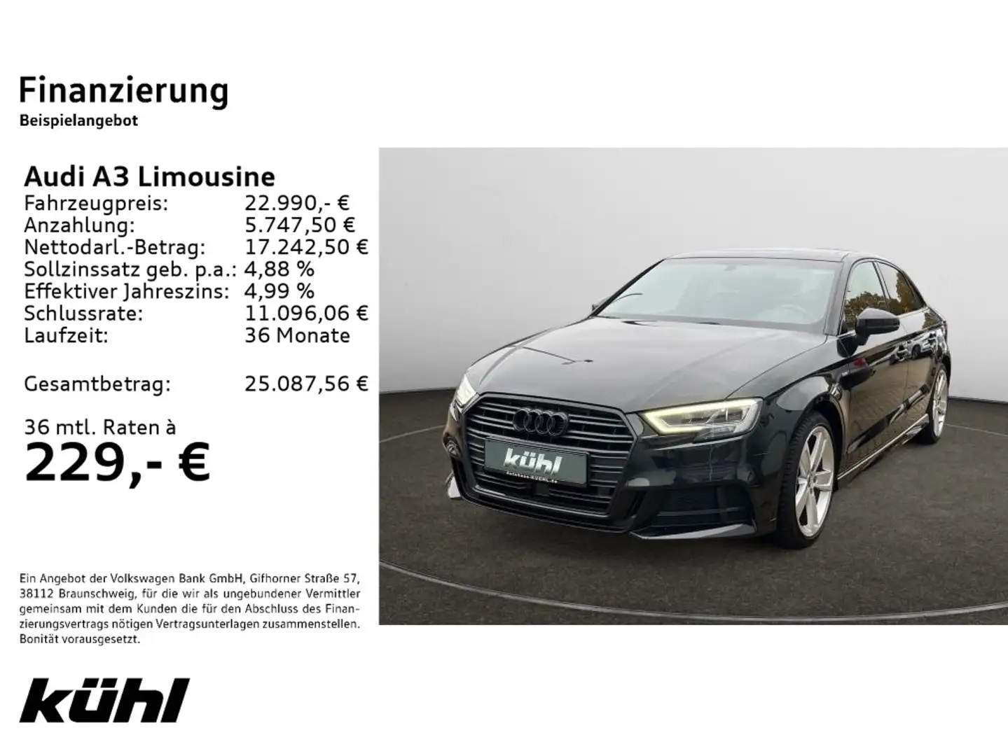 Audi A3 35 TFSI S-tronic sport S-line Navi, Schwarz - 2