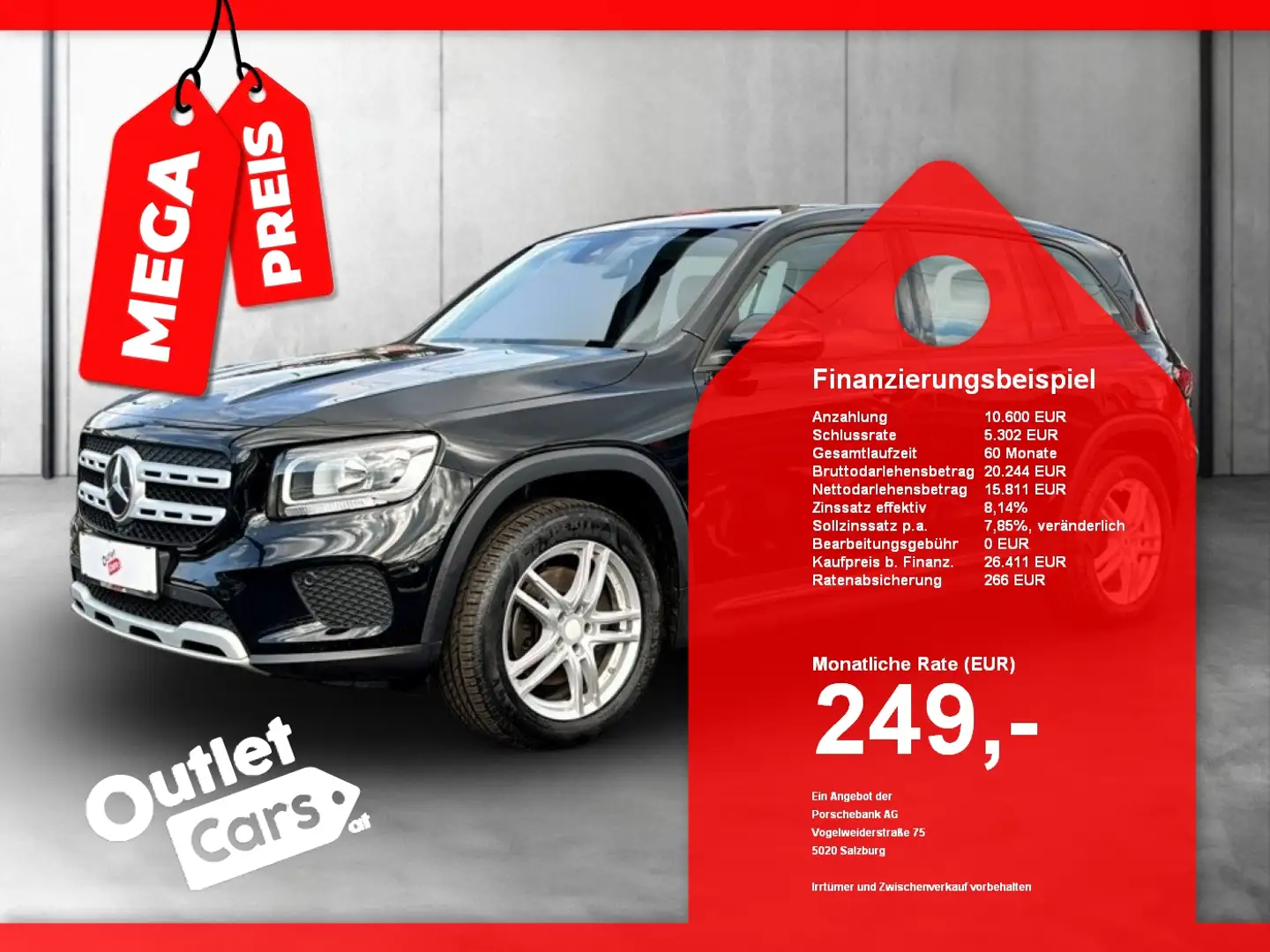 Mercedes-Benz GLB 220 d 4Matic Style Aut. AHK+NAVI+PDC+MEGAPREIS Schwarz - 1