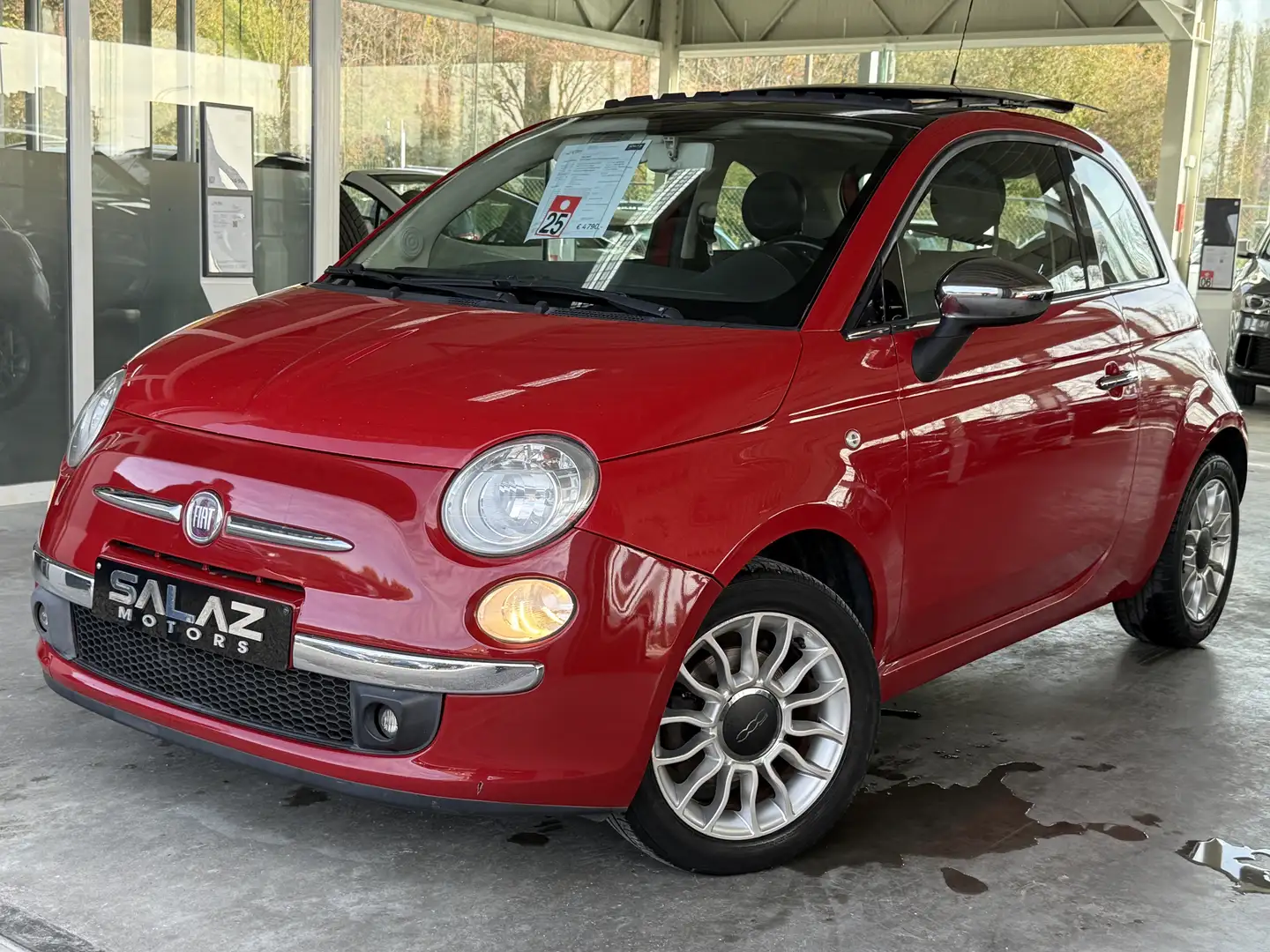 Fiat 500 500 1.3multi/PAPIER ROSE OK / CUIR + TOIT OUVRANT Rood - 2