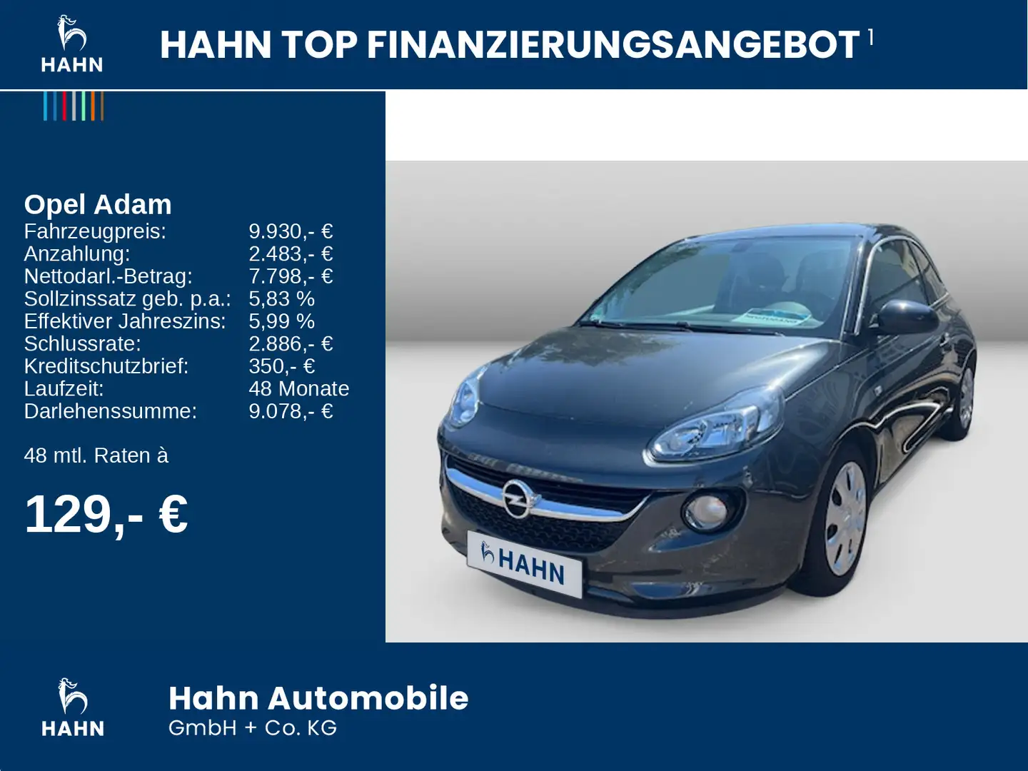 Opel Adam 1.2 Jam Klima CarPlay Tempo Regens Bluetoot Grau - 2