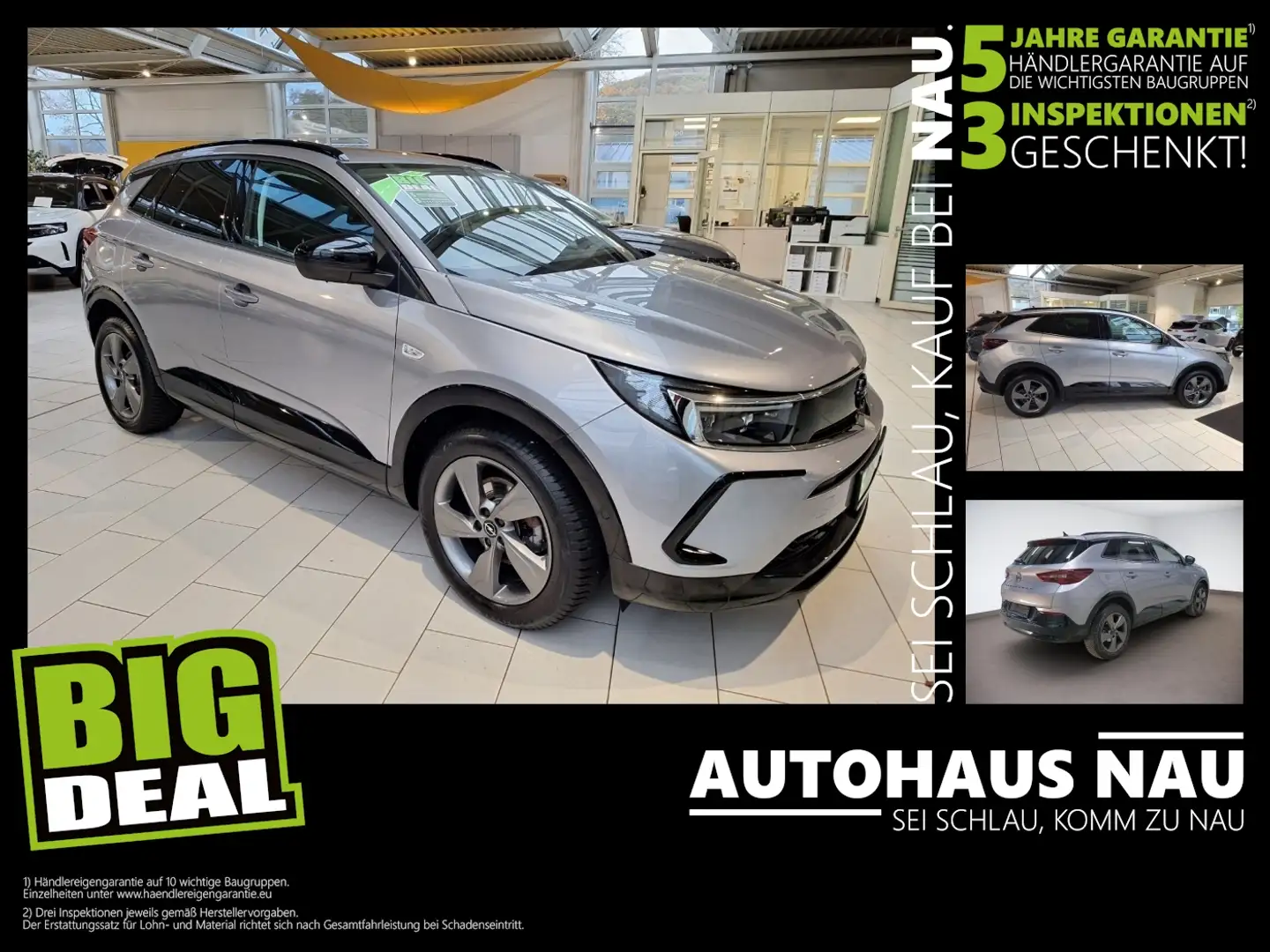 Opel Grandland GS Line 1.5 D inkl. Inspektion BigDeal Grijs - 1