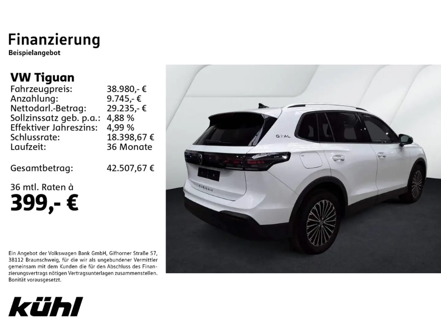 Volkswagen Tiguan 2.0 TDI DSG Goal IQ.Light/ACC/HuD/360°/Ap Weiß - 2