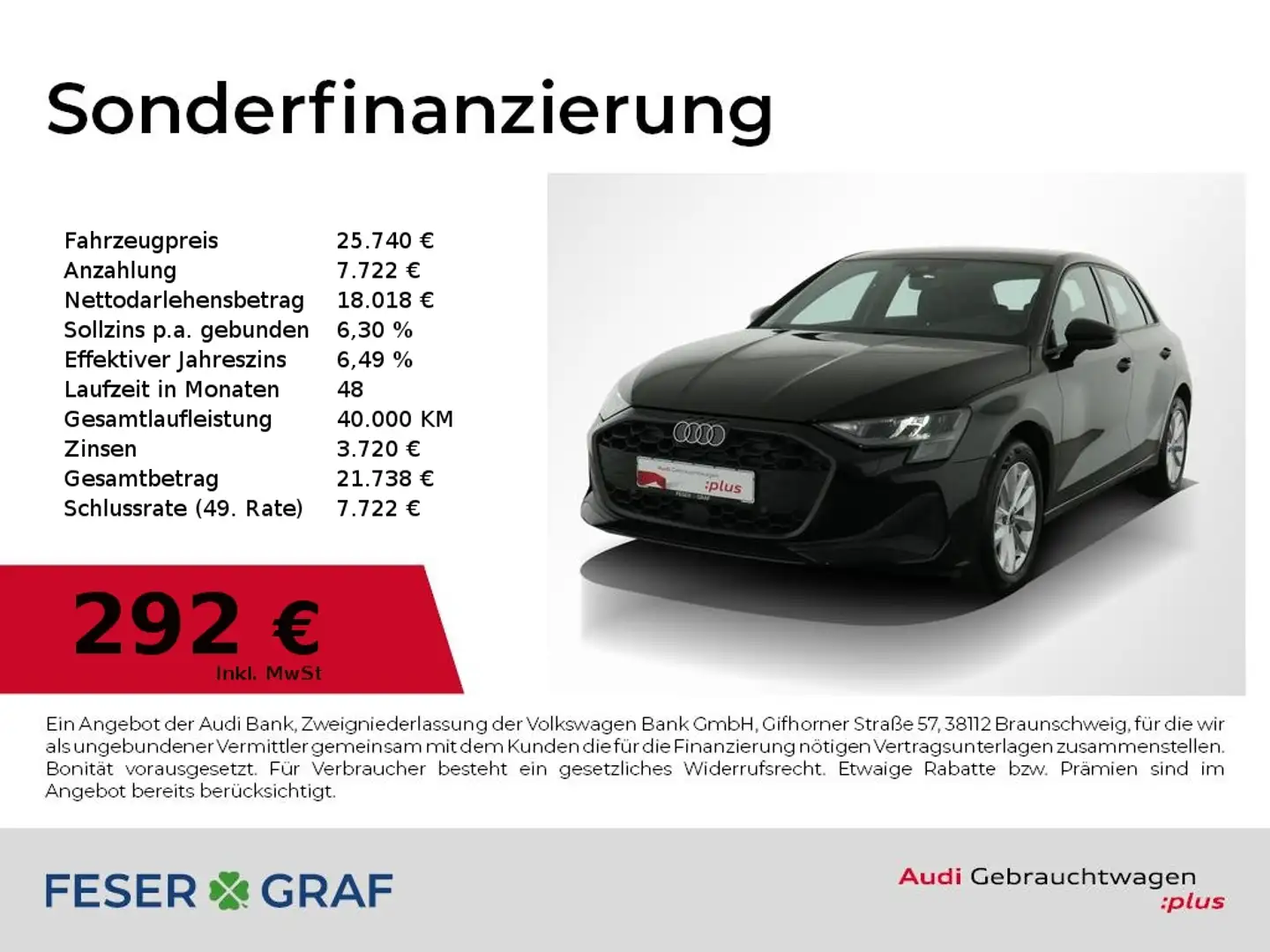 Audi A3 30 TFSI S tronic SmartphoneI,PDC,Sitzhzg Schwarz - 1