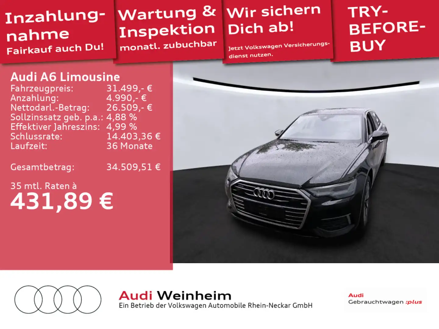 Audi A6 quattro 40 TDI S-tronic Kamera LED Schwarz - 1