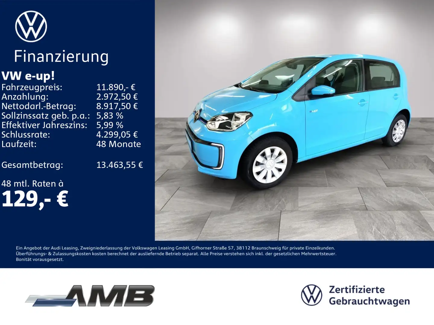 Volkswagen e-up! Navi/Climatronic Blau - 1