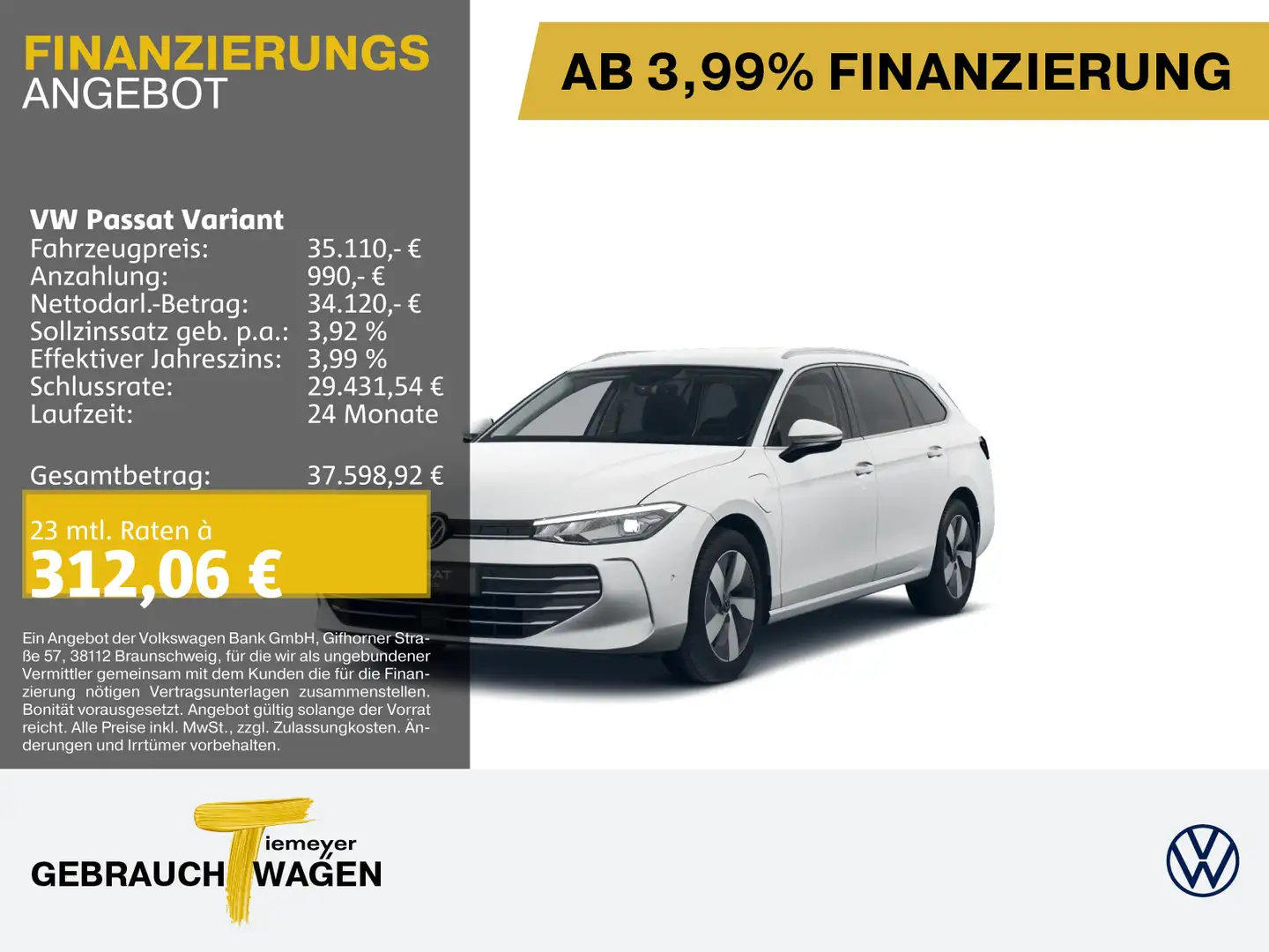 Volkswagen Passat Variant eHybrid BUSINESS HuD AHK LM17 beh Weiß - 1