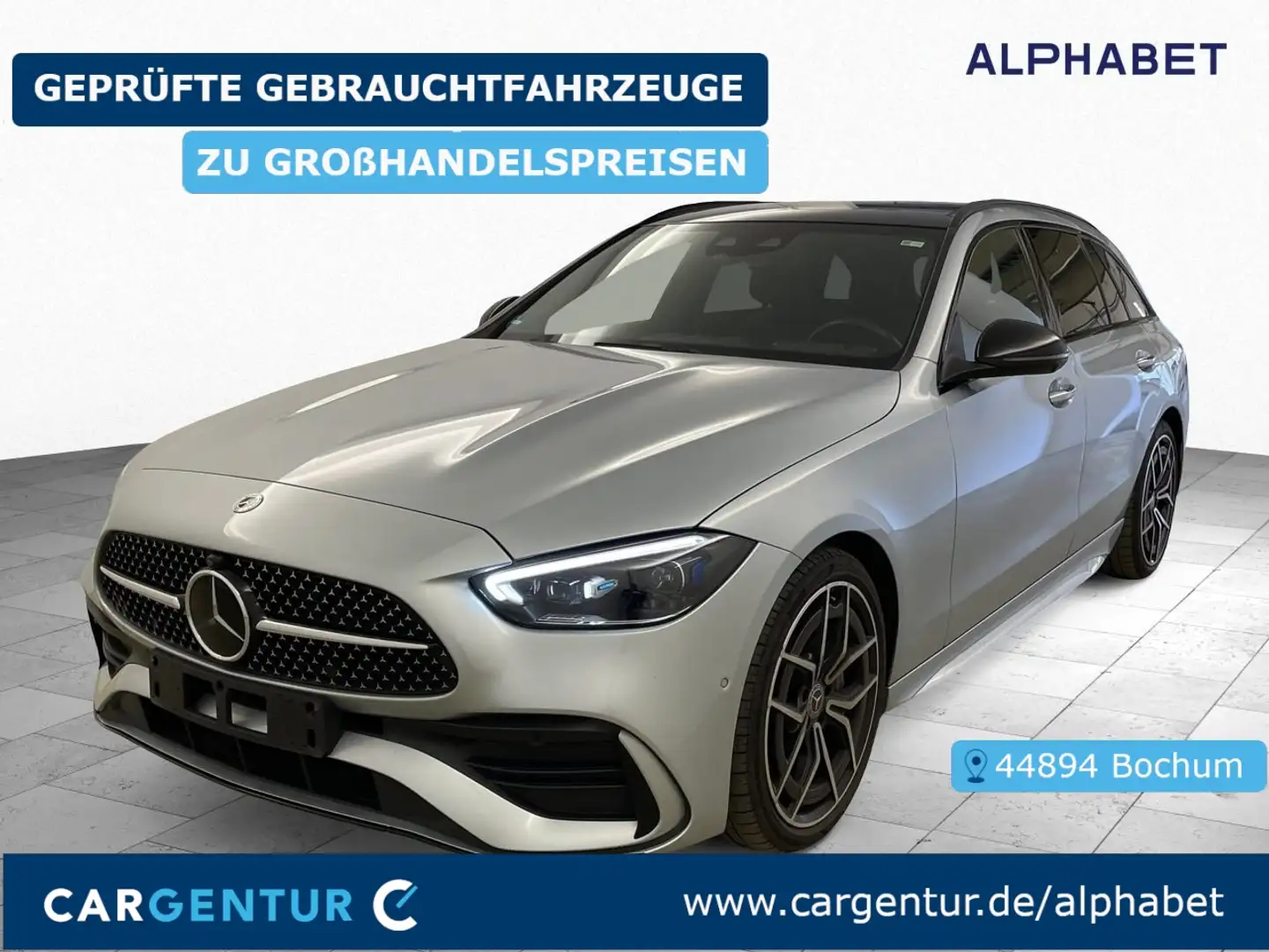 Mercedes-Benz C 220 d T AMG Line 360° AHK Pano S-Dach SpoSi Silber - 1