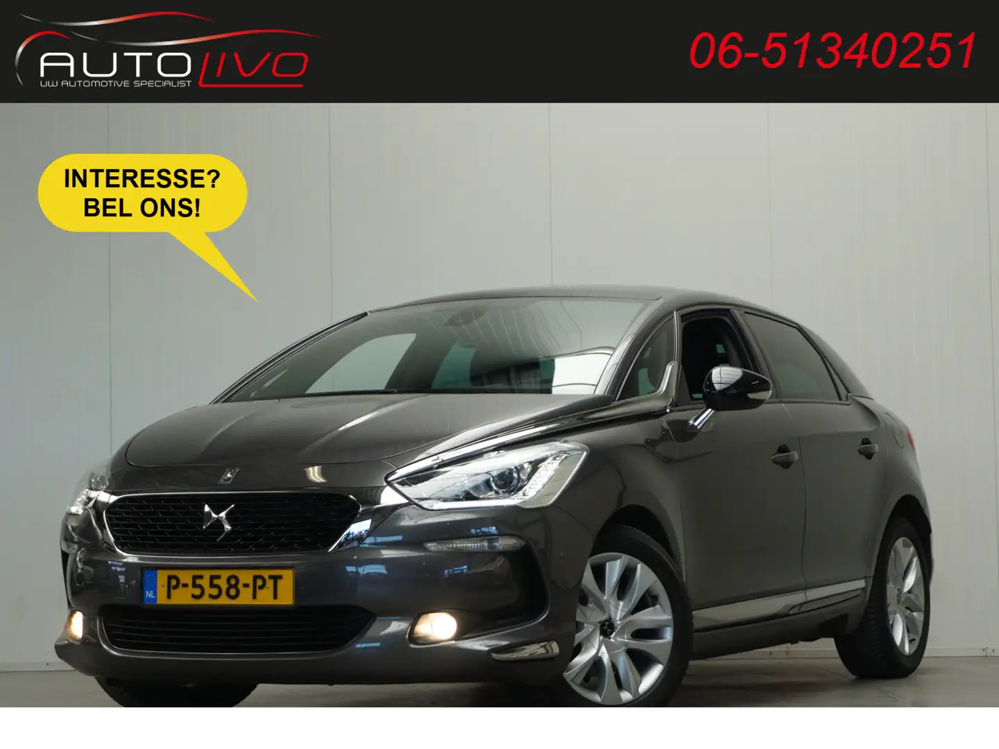 DS Automobiles DS 5 1.6 THP Chic AUTOMAAT! 165 PK! PANO H. LEER NAVI C Grau - 1